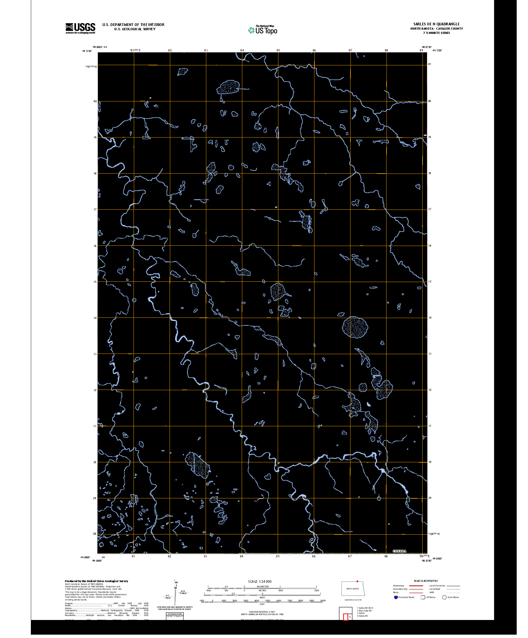 US TOPO 7.5-MINUTE MAP FOR SARLES OE N, ND,MB