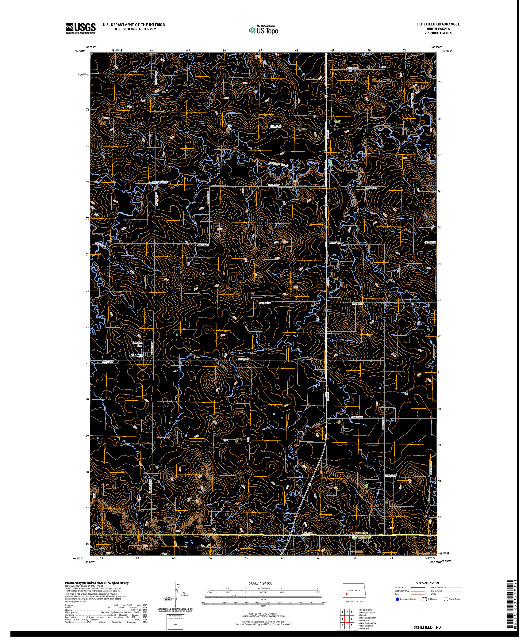 US TOPO 7.5-MINUTE MAP FOR SCHEFIELD, ND