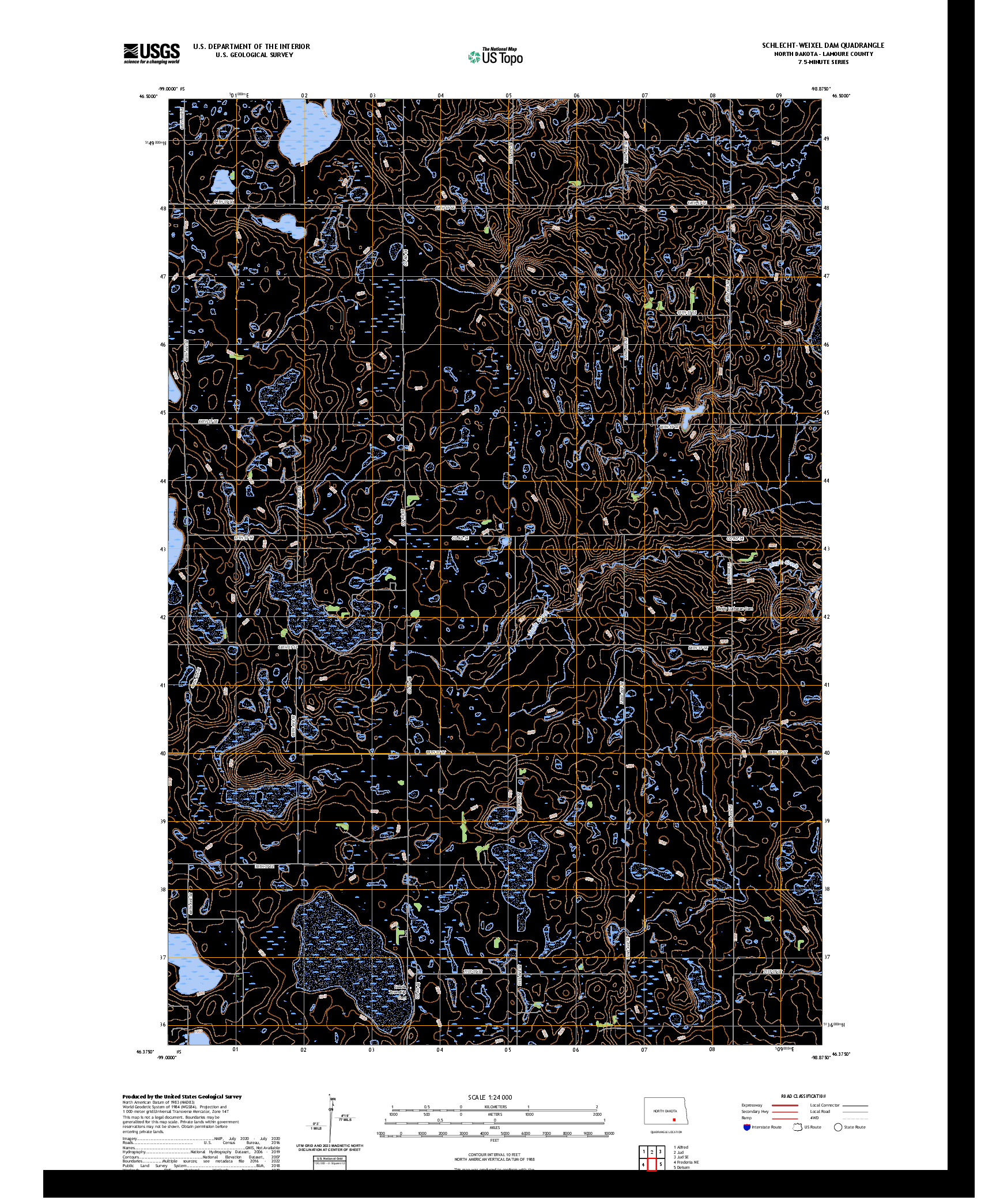US TOPO 7.5-MINUTE MAP FOR SCHLECHT-WEIXEL DAM, ND