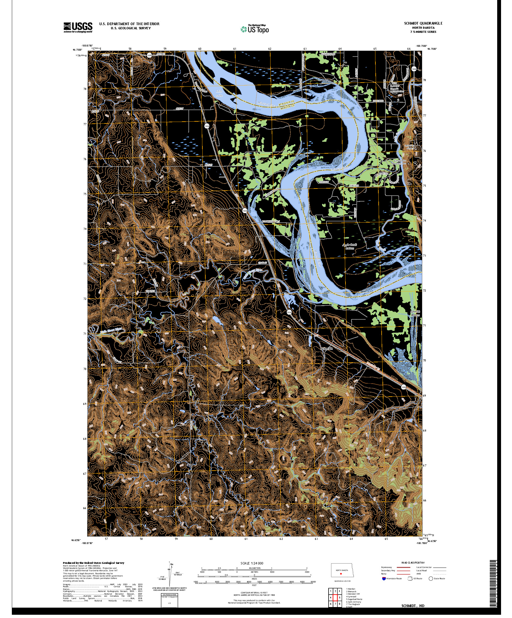 US TOPO 7.5-MINUTE MAP FOR SCHMIDT, ND