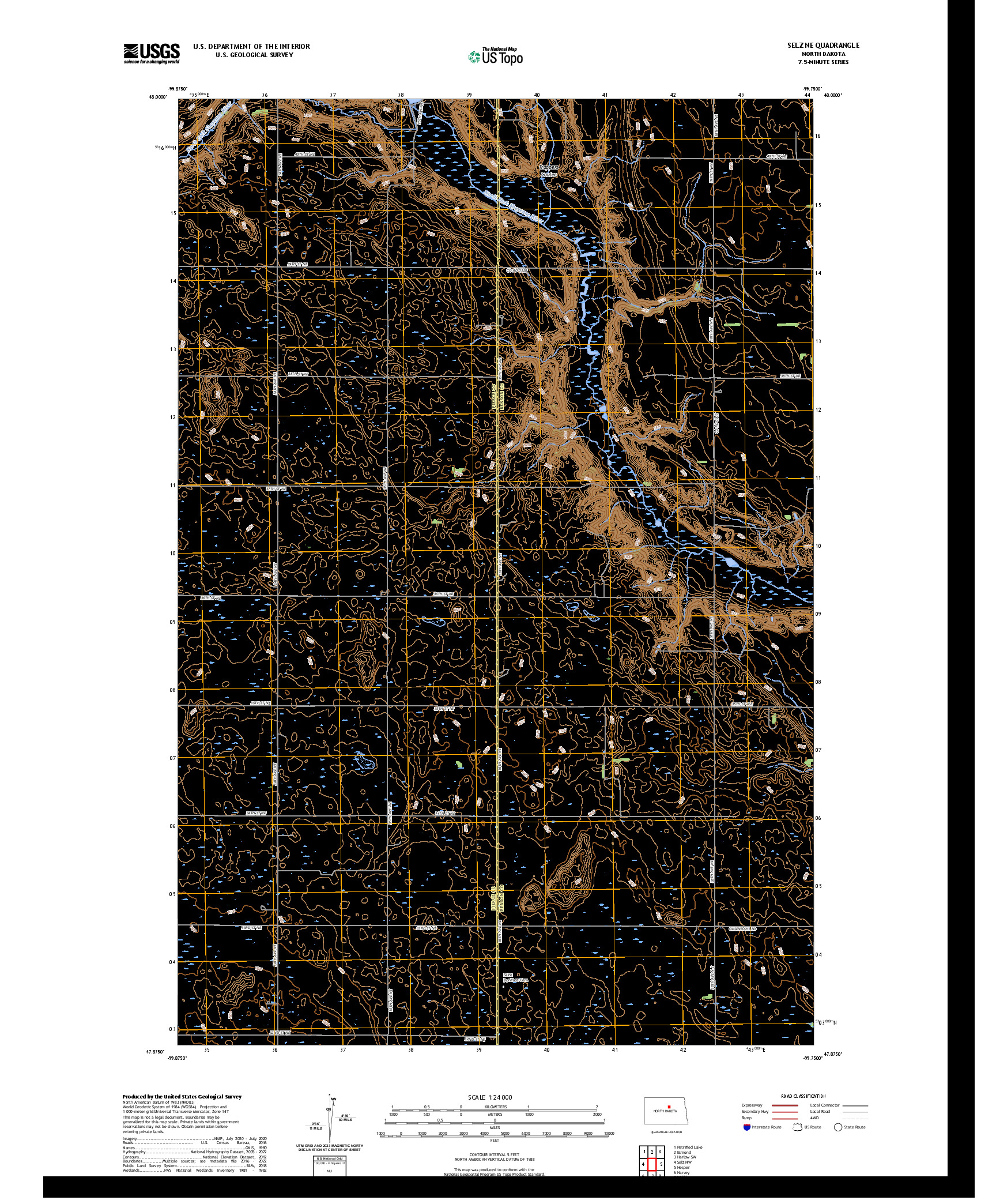 US TOPO 7.5-MINUTE MAP FOR SELZ NE, ND