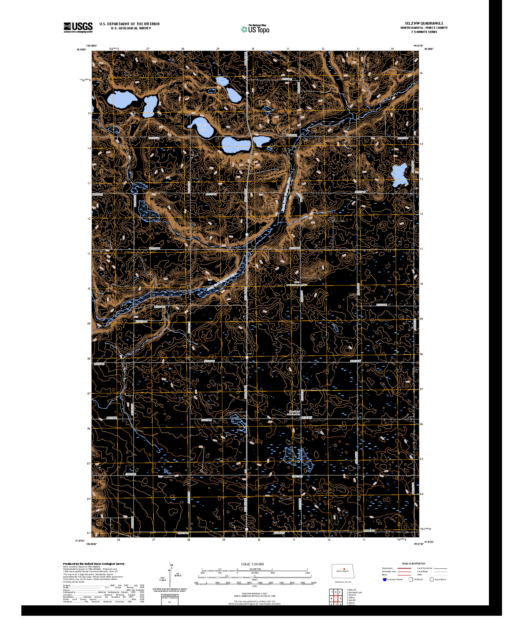 US TOPO 7.5-MINUTE MAP FOR SELZ NW, ND