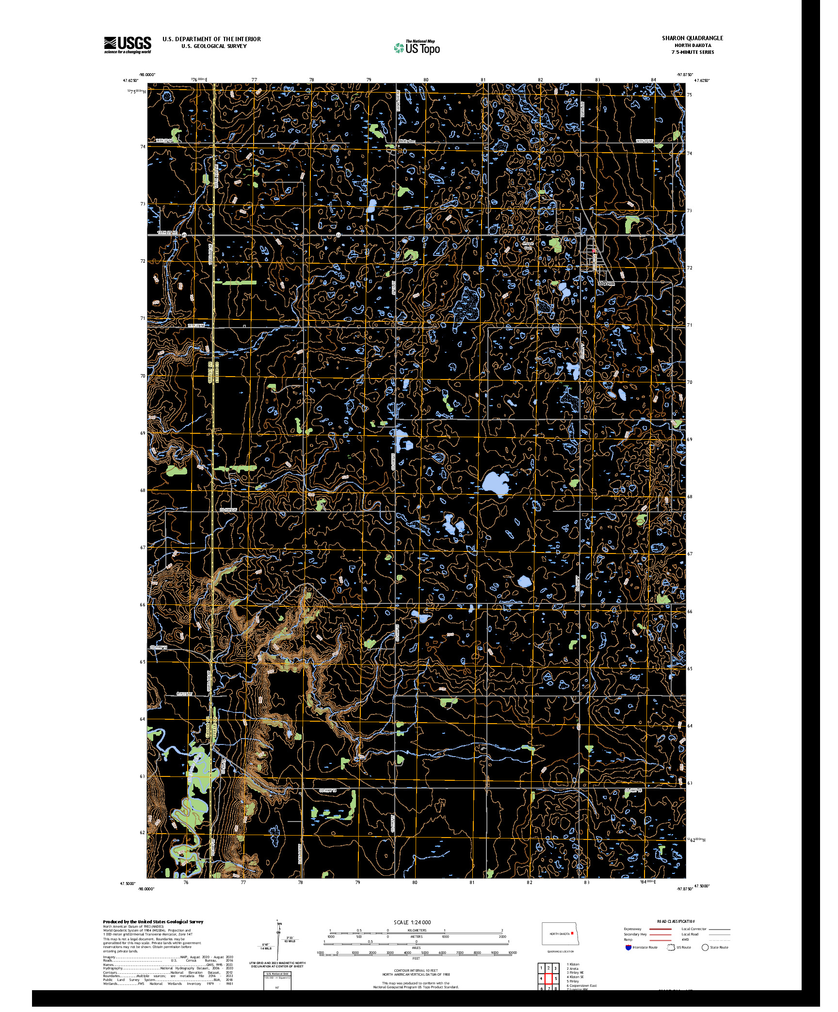US TOPO 7.5-MINUTE MAP FOR SHARON, ND