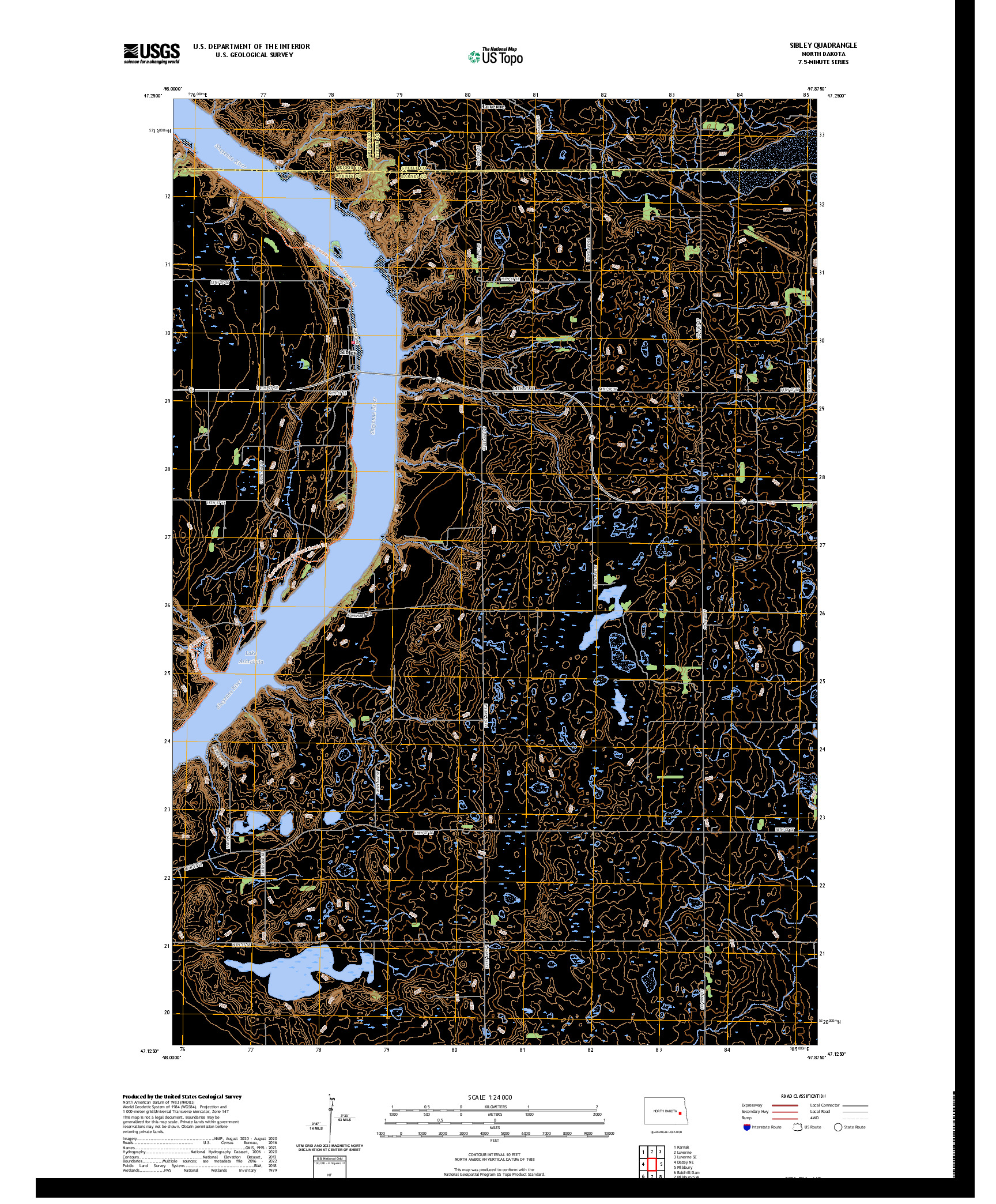 US TOPO 7.5-MINUTE MAP FOR SIBLEY, ND
