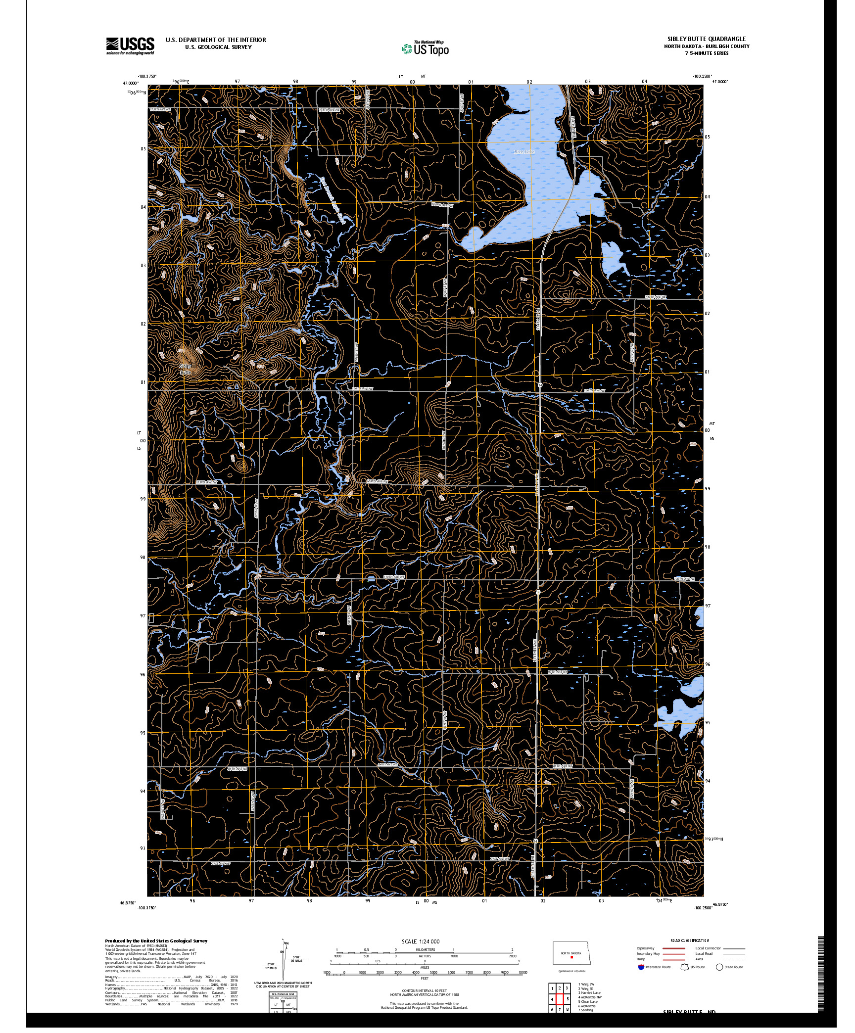 US TOPO 7.5-MINUTE MAP FOR SIBLEY BUTTE, ND