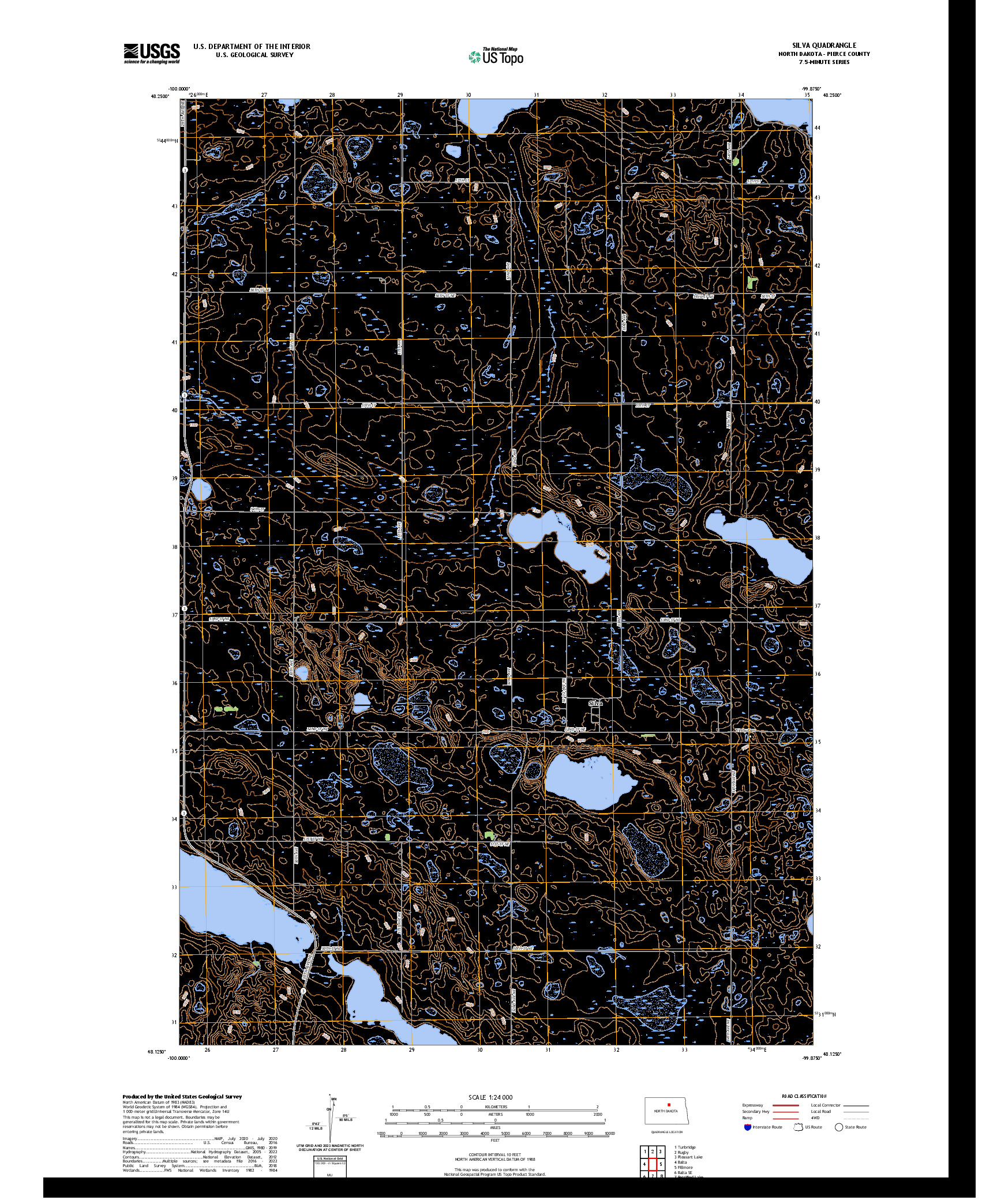 US TOPO 7.5-MINUTE MAP FOR SILVA, ND