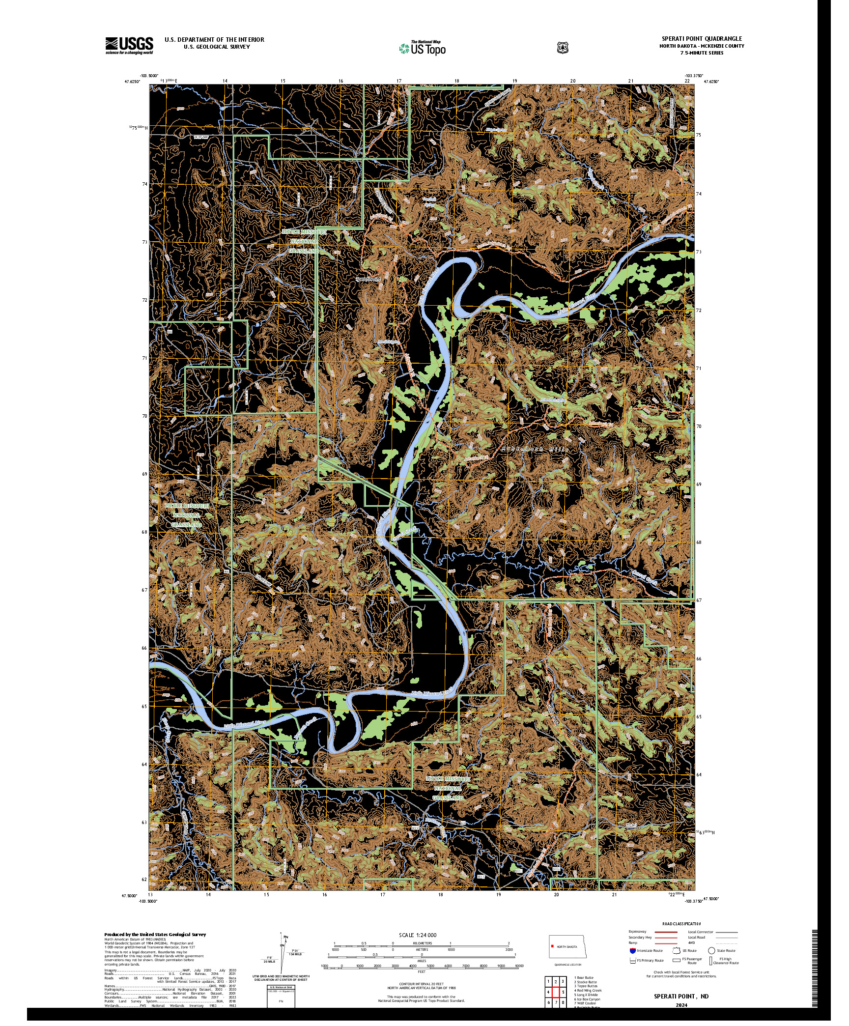 US TOPO 7.5-MINUTE MAP FOR SPERATI POINT, ND
