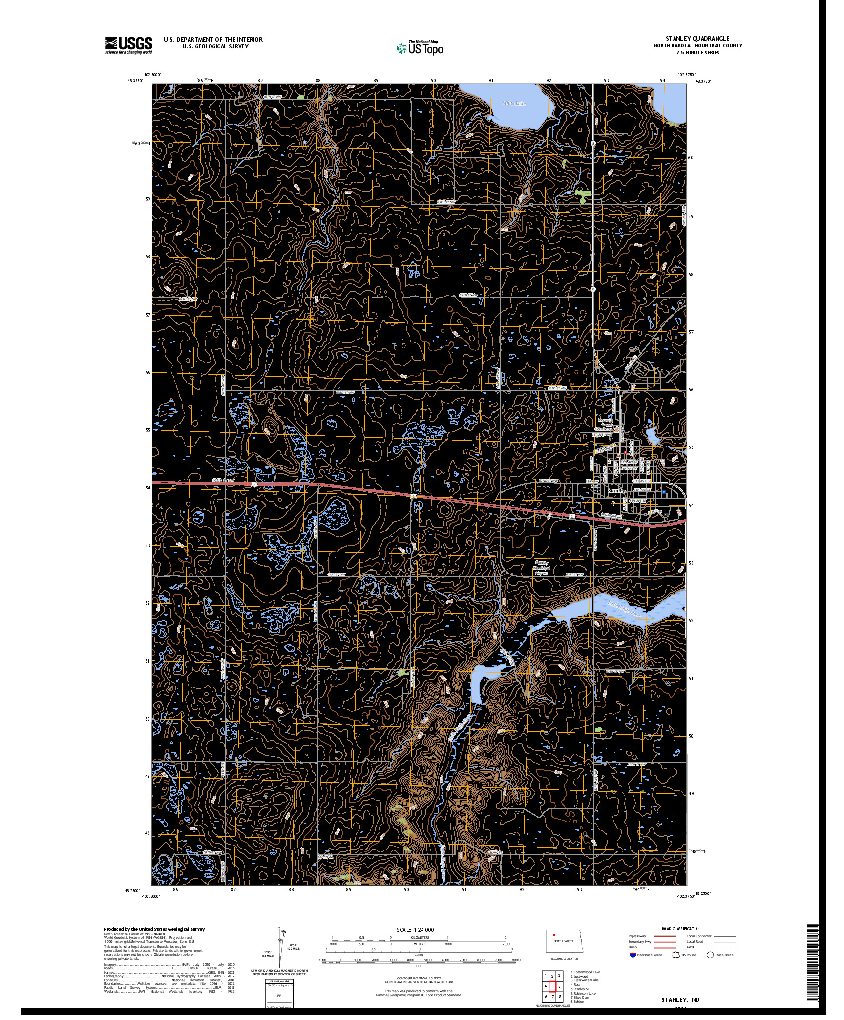 US TOPO 7.5-MINUTE MAP FOR STANLEY, ND