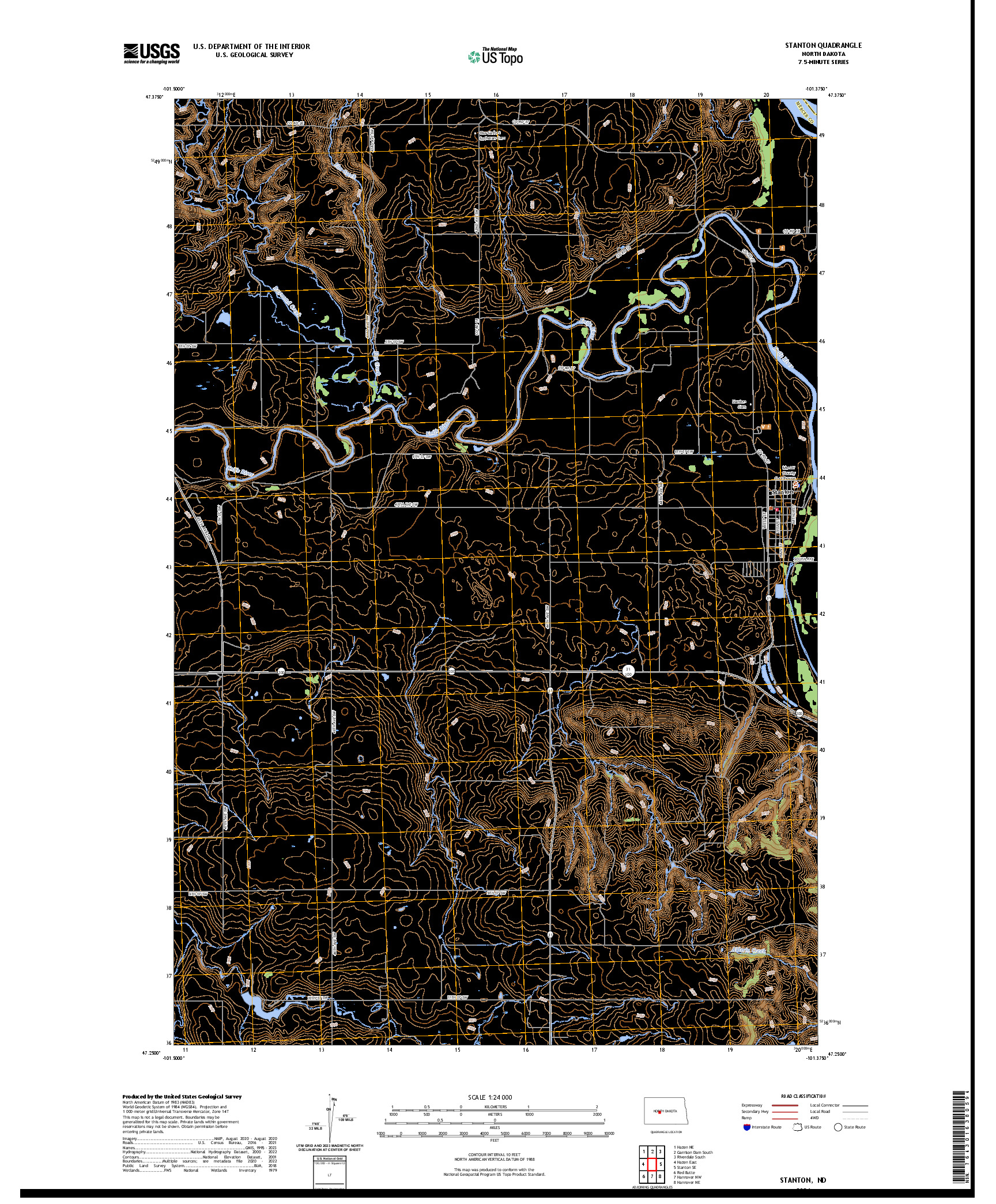 US TOPO 7.5-MINUTE MAP FOR STANTON, ND