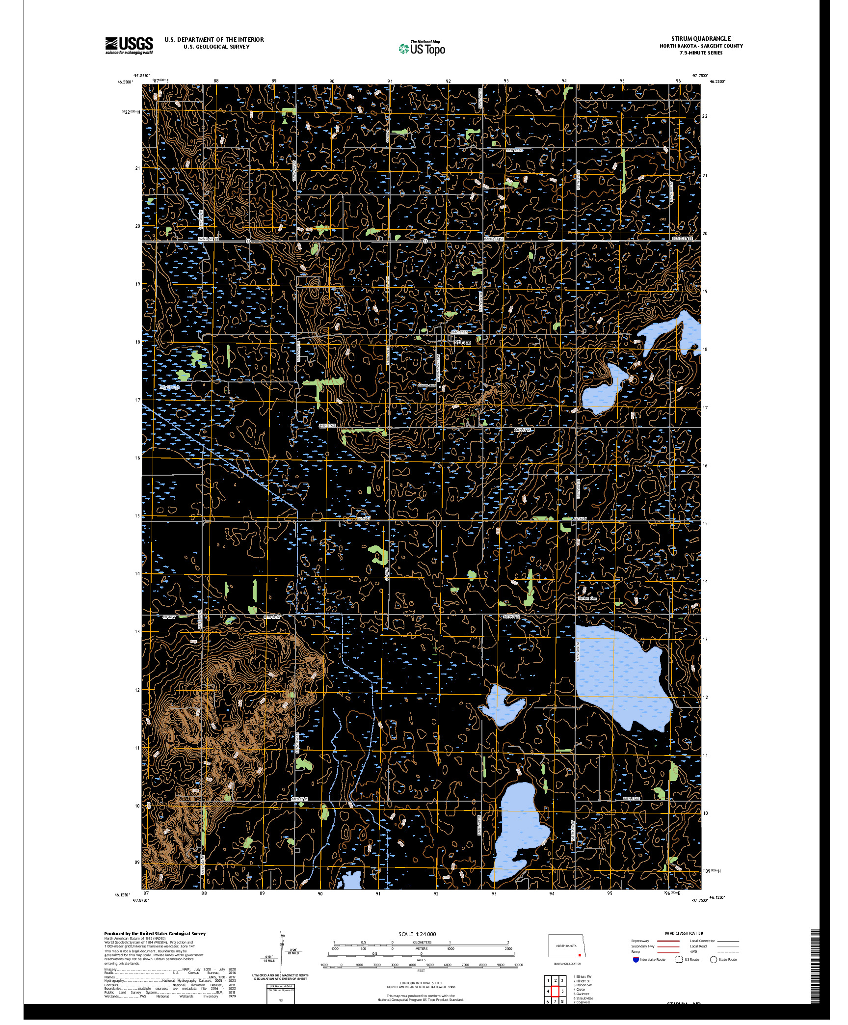 US TOPO 7.5-MINUTE MAP FOR STIRUM, ND
