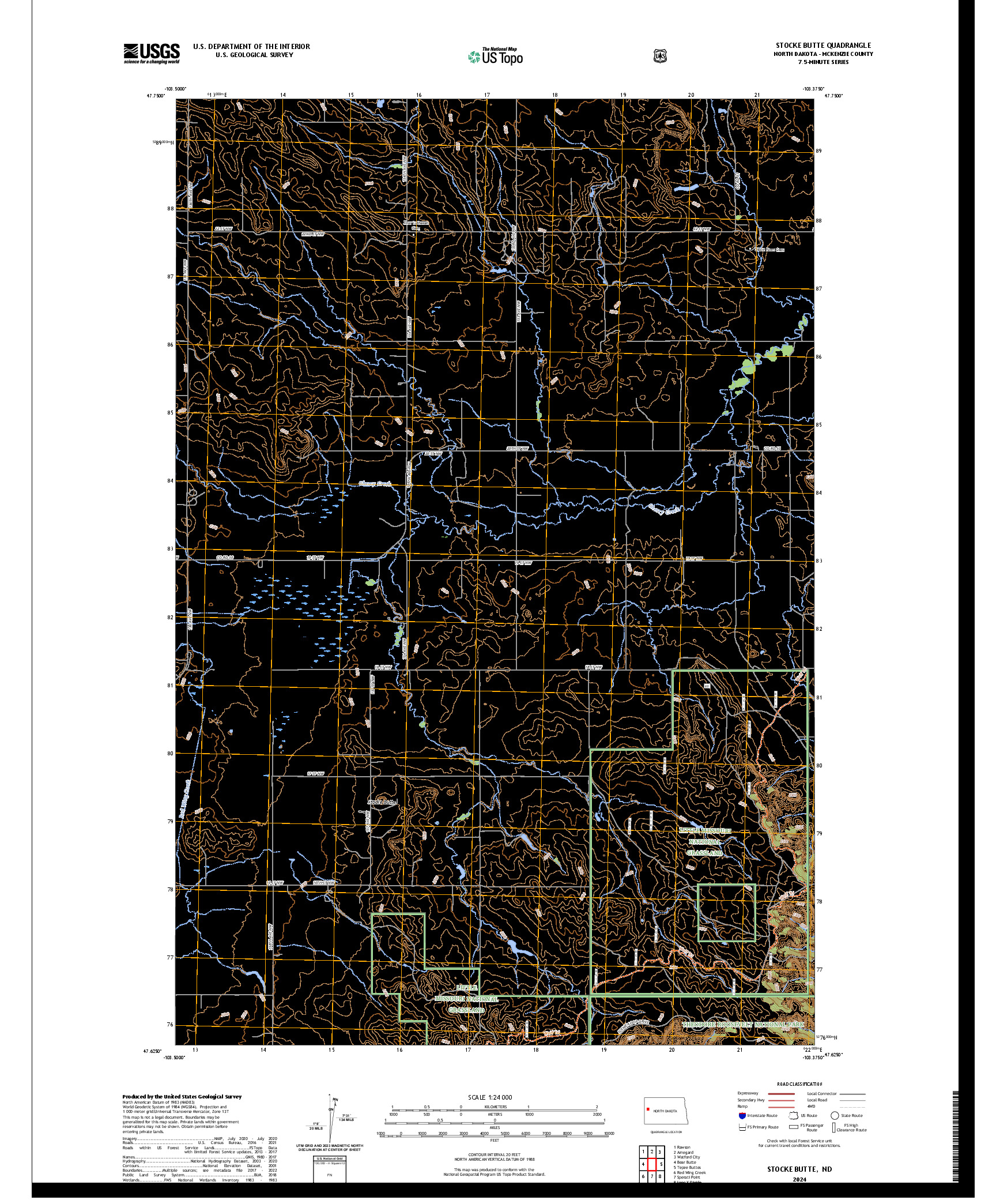 US TOPO 7.5-MINUTE MAP FOR STOCKE BUTTE, ND