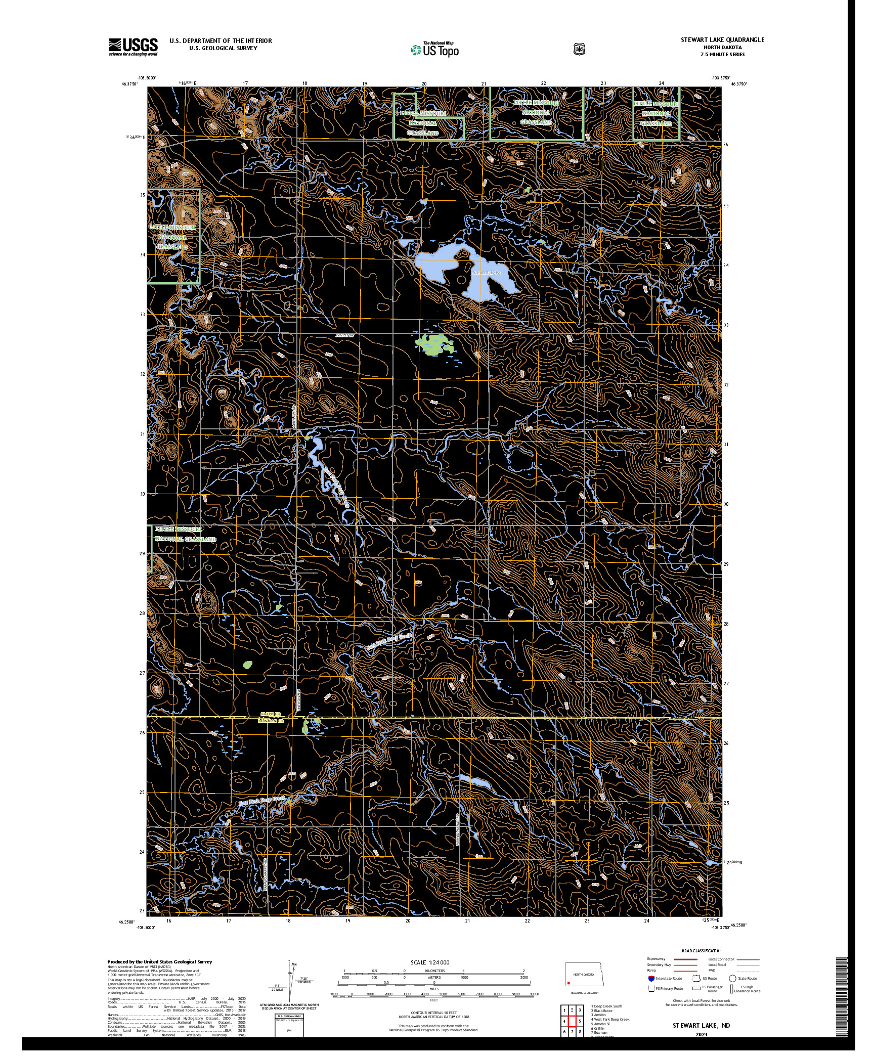 US TOPO 7.5-MINUTE MAP FOR STEWART LAKE, ND
