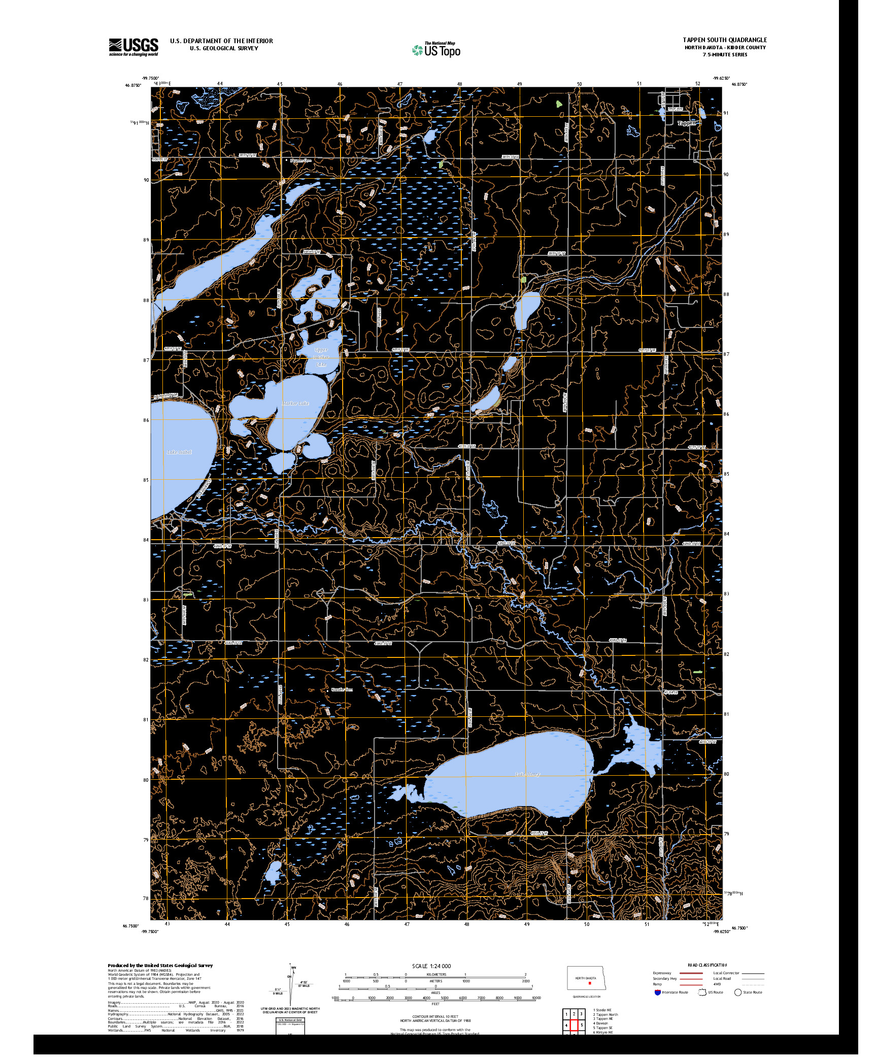 US TOPO 7.5-MINUTE MAP FOR TAPPEN SOUTH, ND