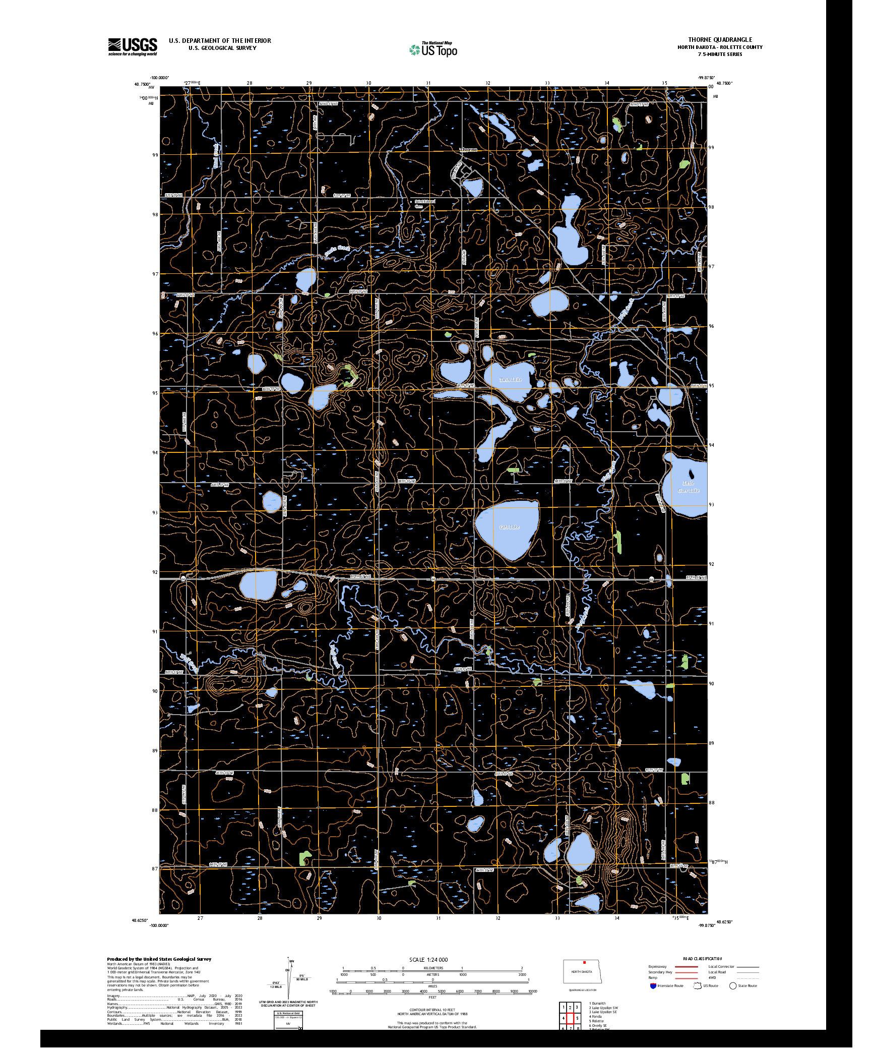 US TOPO 7.5-MINUTE MAP FOR THORNE, ND