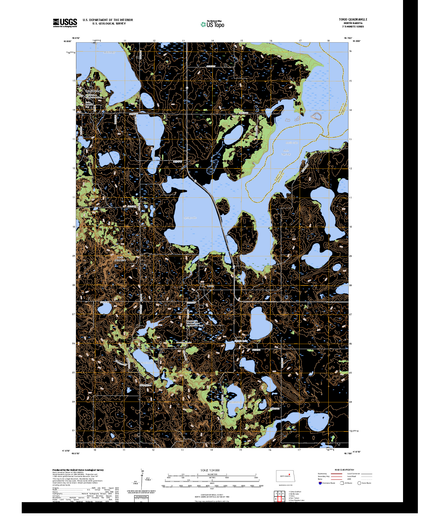 US TOPO 7.5-MINUTE MAP FOR TOKIO, ND