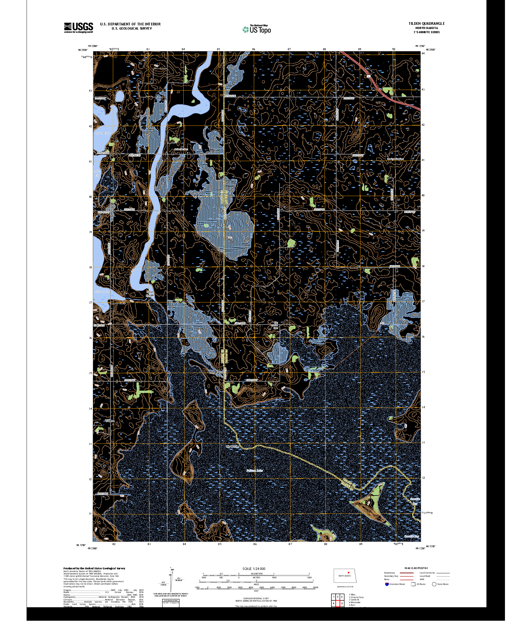 US TOPO 7.5-MINUTE MAP FOR TILDEN, ND