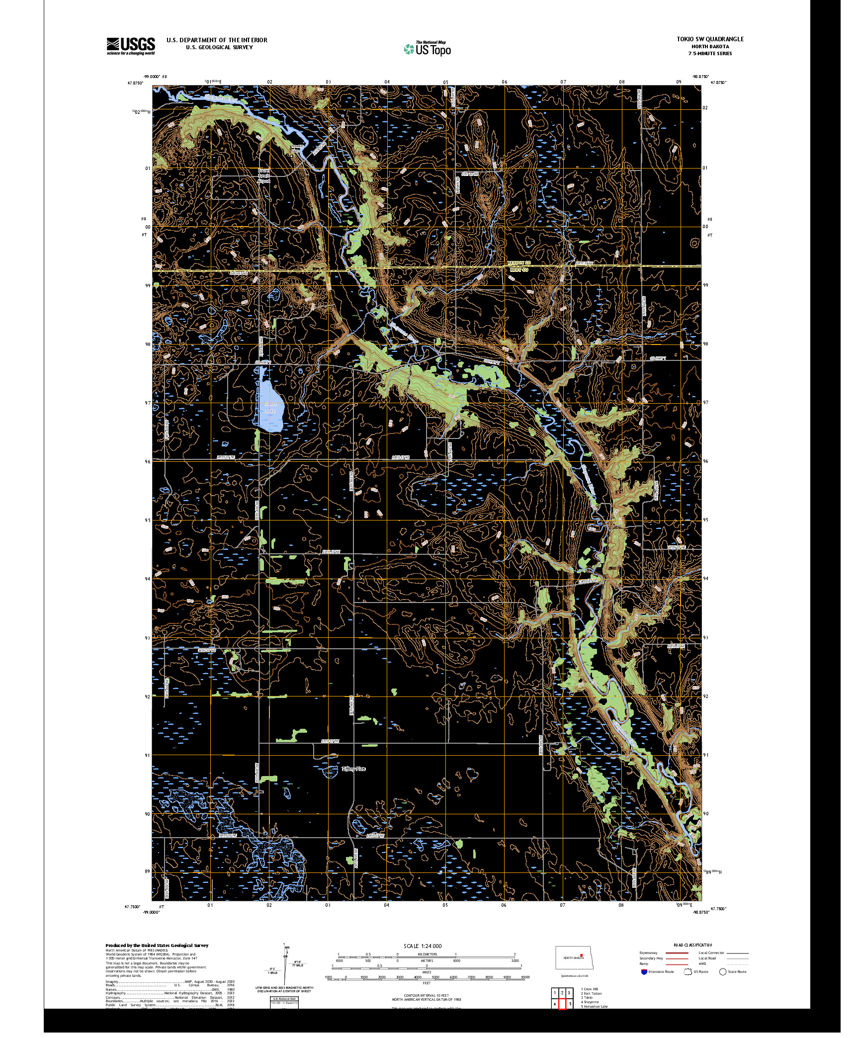 US TOPO 7.5-MINUTE MAP FOR TOKIO SW, ND