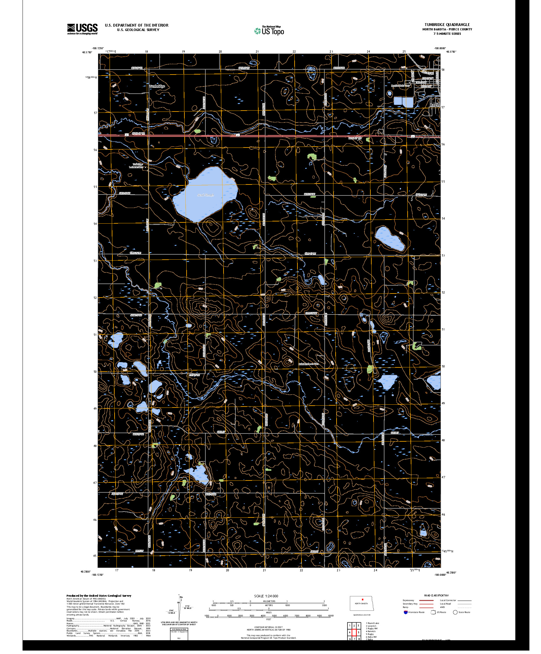 US TOPO 7.5-MINUTE MAP FOR TUNBRIDGE, ND