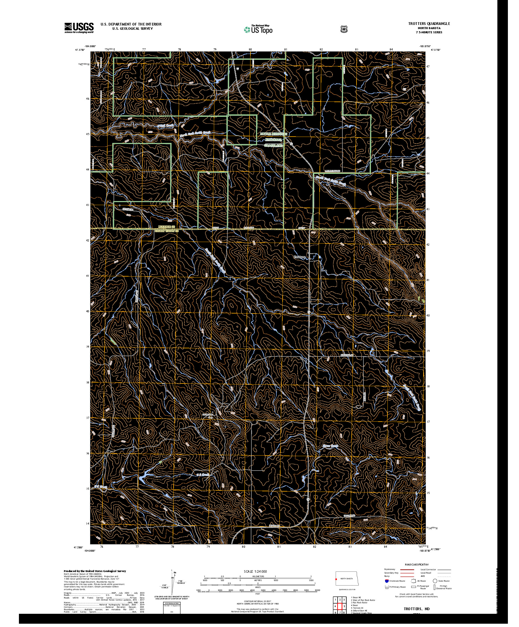 US TOPO 7.5-MINUTE MAP FOR TROTTERS, ND