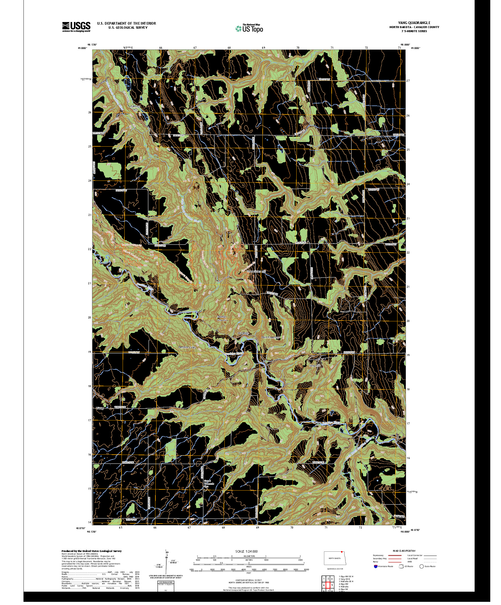 US TOPO 7.5-MINUTE MAP FOR VANG, ND,MB