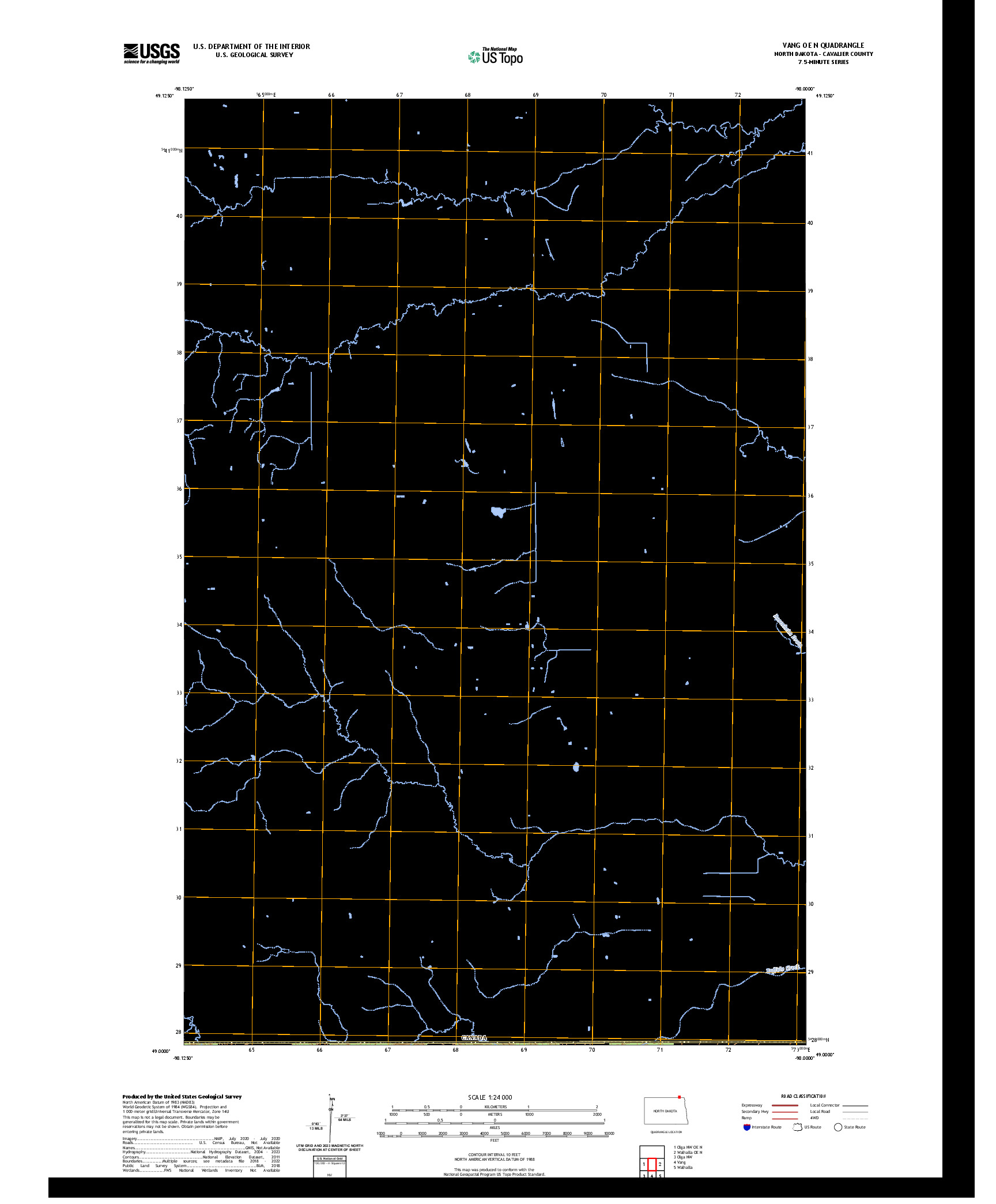 US TOPO 7.5-MINUTE MAP FOR VANG OE N, ND,MB