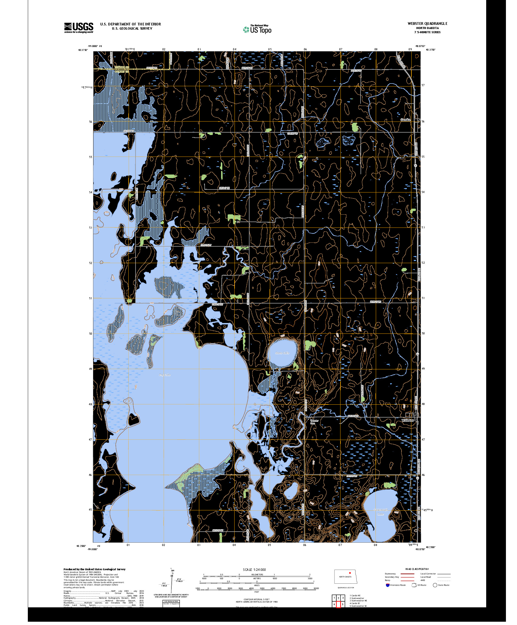 US TOPO 7.5-MINUTE MAP FOR WEBSTER, ND