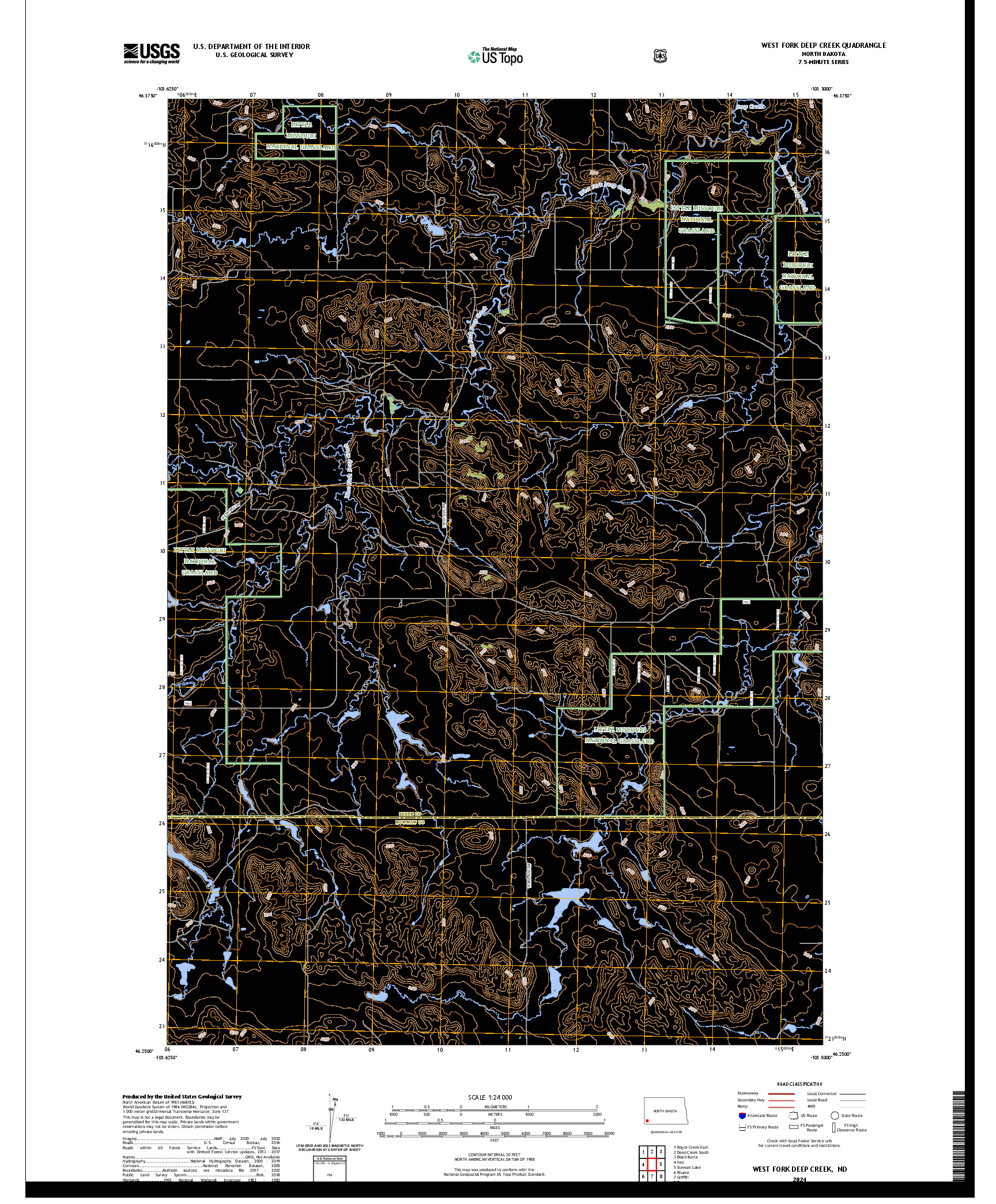 US TOPO 7.5-MINUTE MAP FOR WEST FORK DEEP CREEK, ND