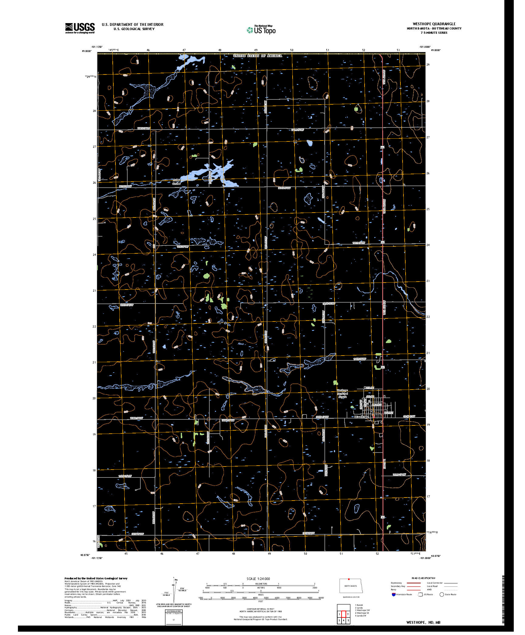 US TOPO 7.5-MINUTE MAP FOR WESTHOPE, ND,MB