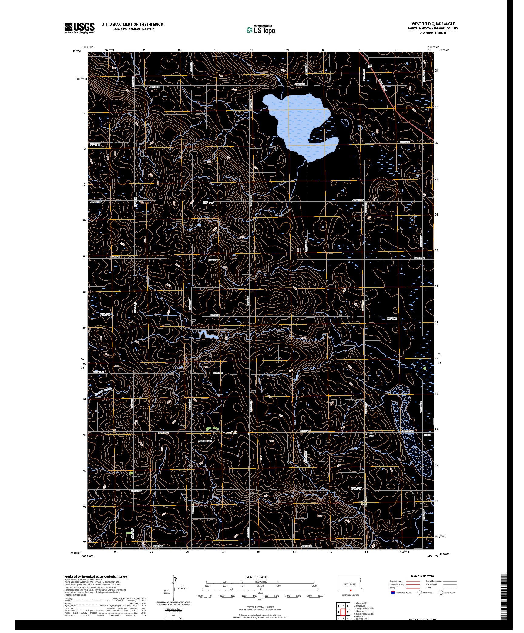 US TOPO 7.5-MINUTE MAP FOR WESTFIELD, ND
