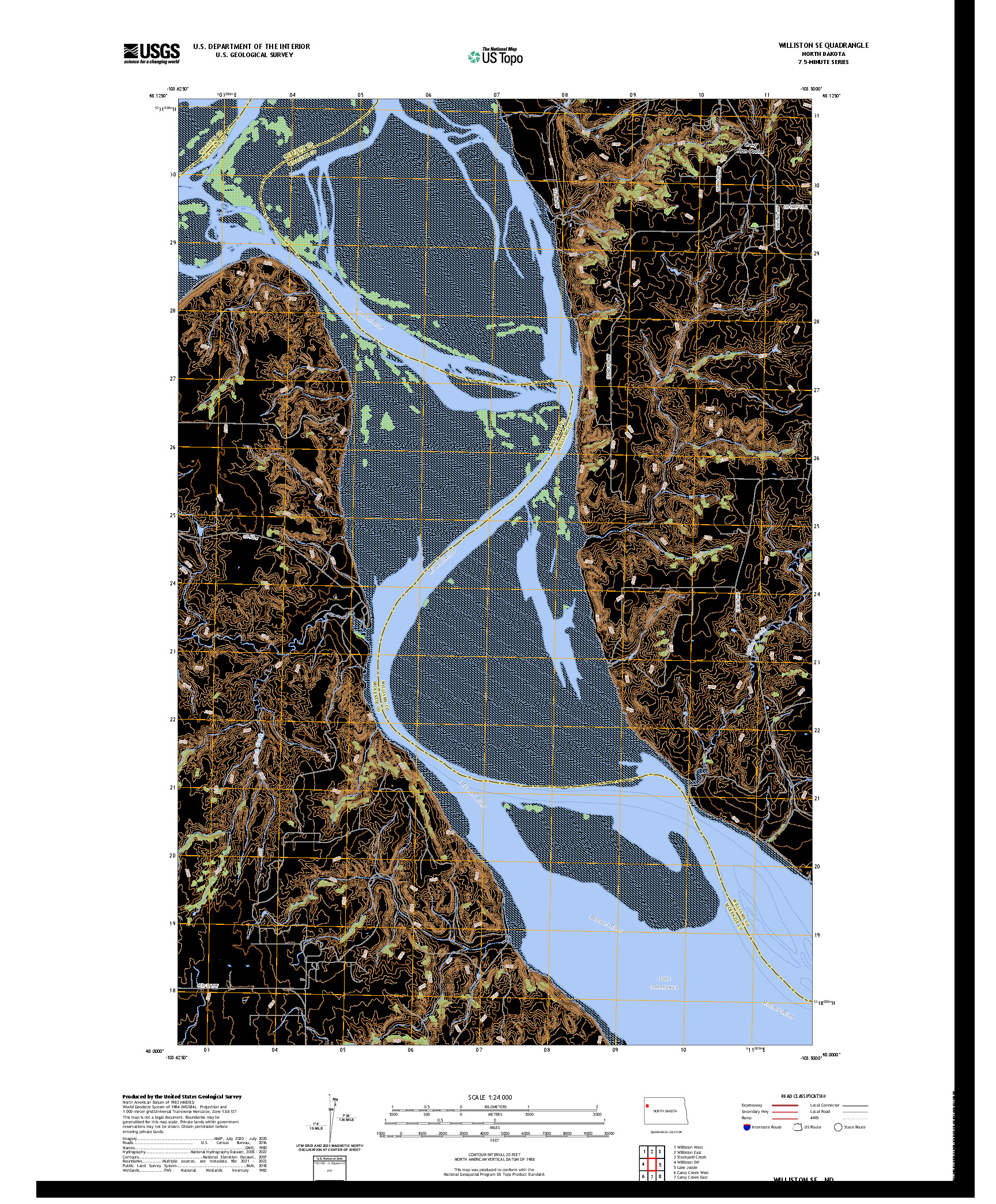 US TOPO 7.5-MINUTE MAP FOR WILLISTON SE, ND