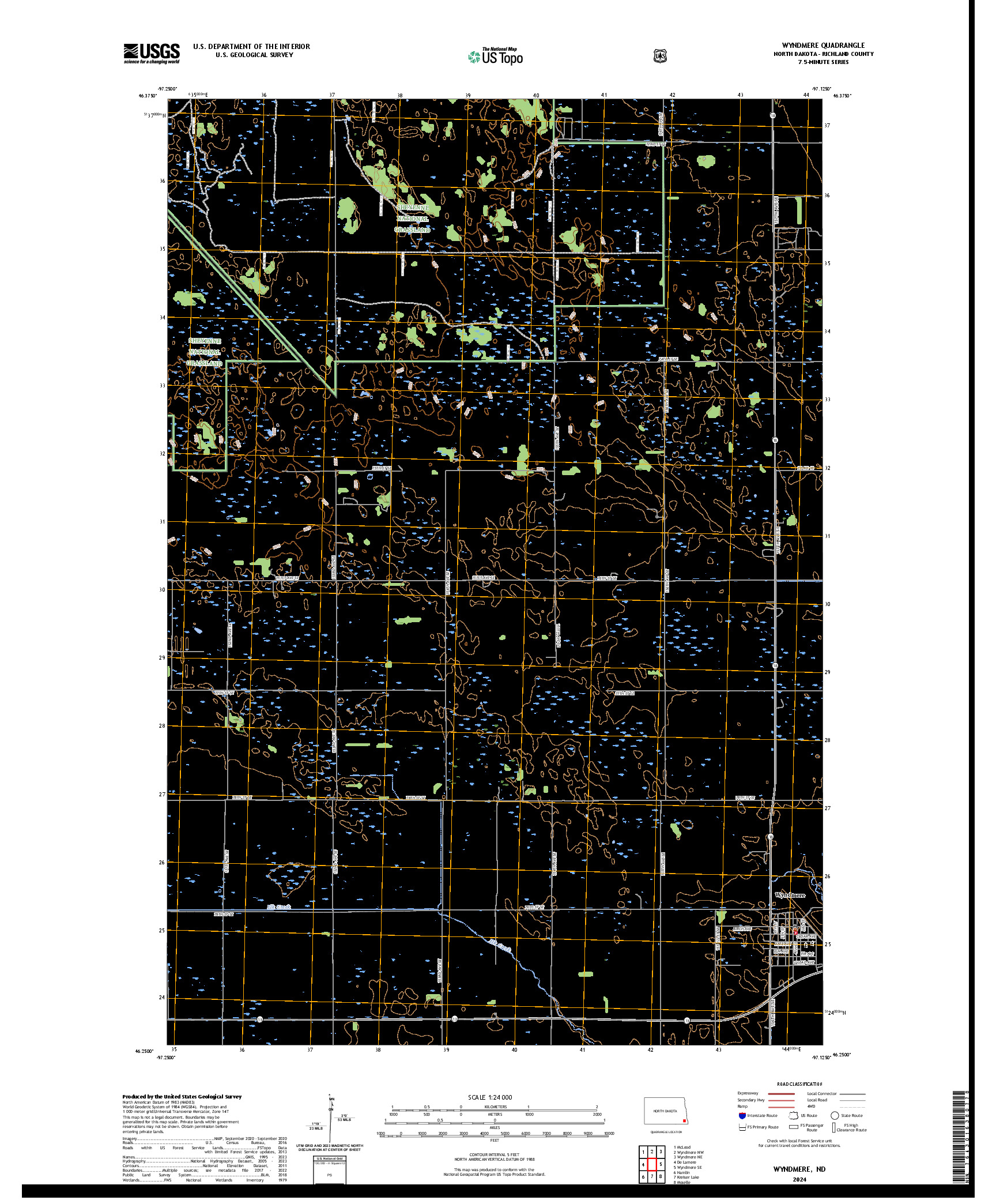 US TOPO 7.5-MINUTE MAP FOR WYNDMERE, ND