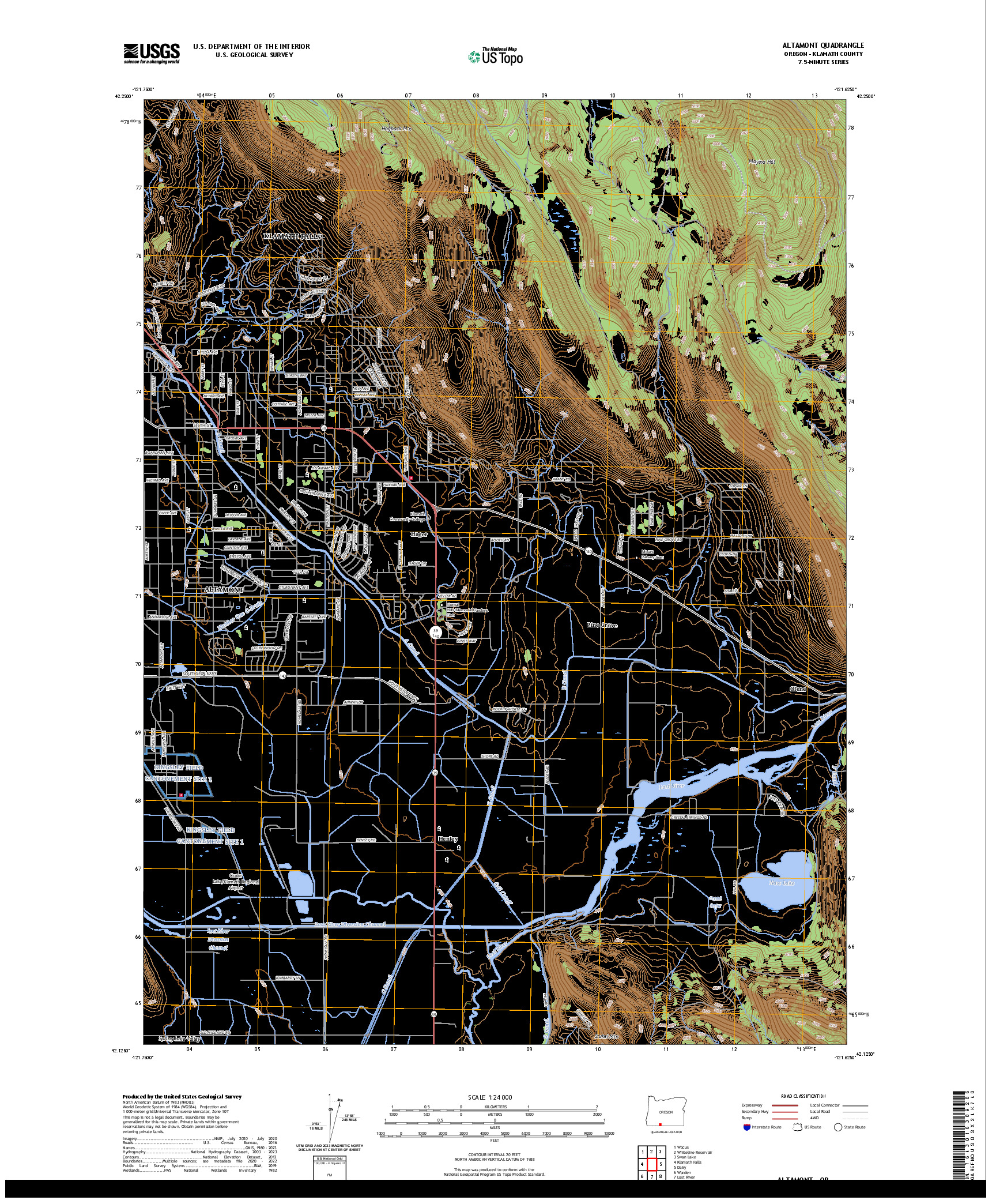 US TOPO 7.5-MINUTE MAP FOR ALTAMONT, OR