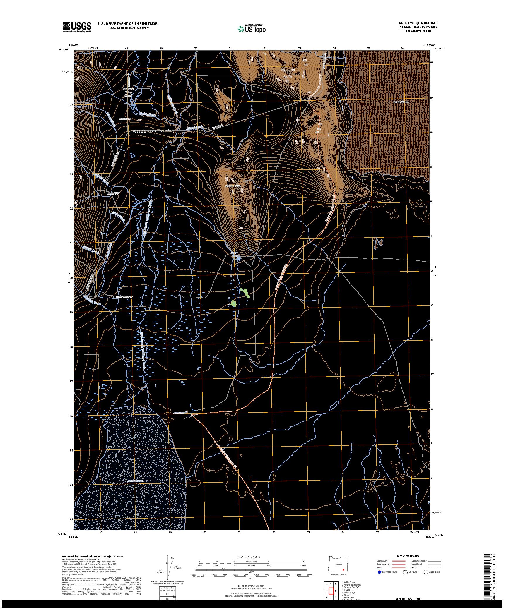 US TOPO 7.5-MINUTE MAP FOR ANDREWS, OR