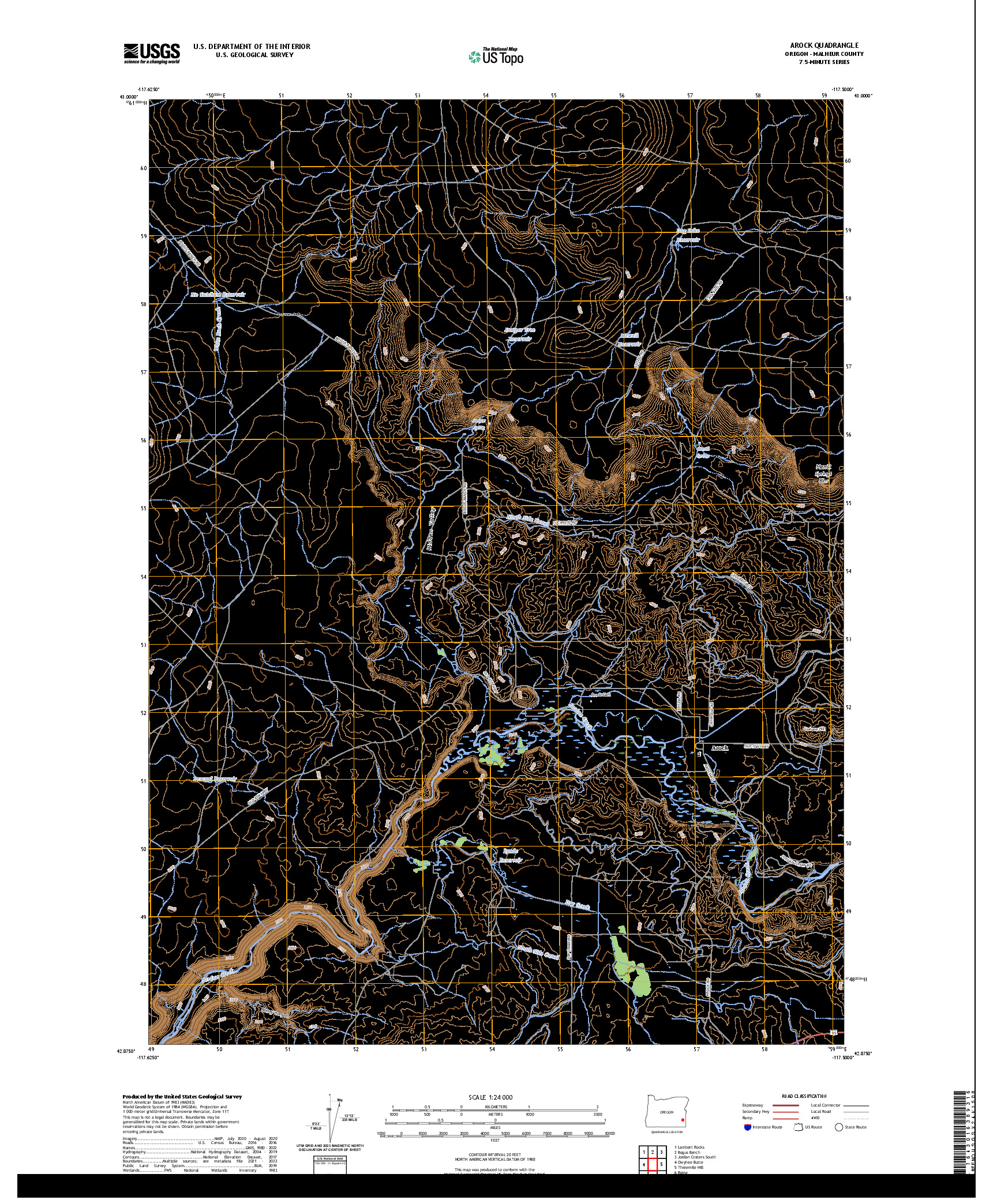 US TOPO 7.5-MINUTE MAP FOR AROCK, OR