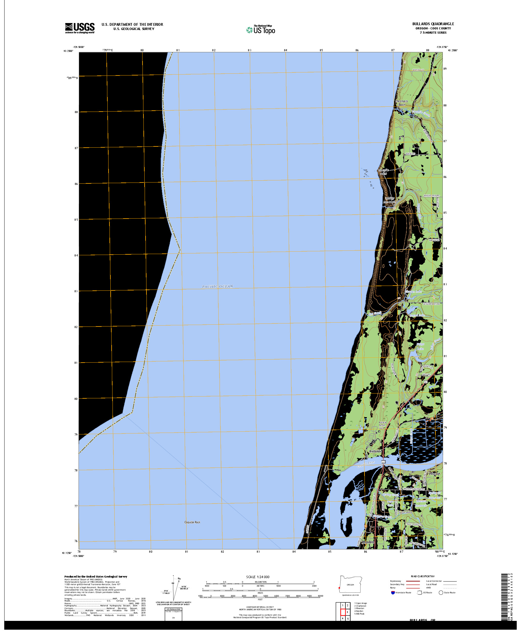 US TOPO 7.5-MINUTE MAP FOR BULLARDS, OR