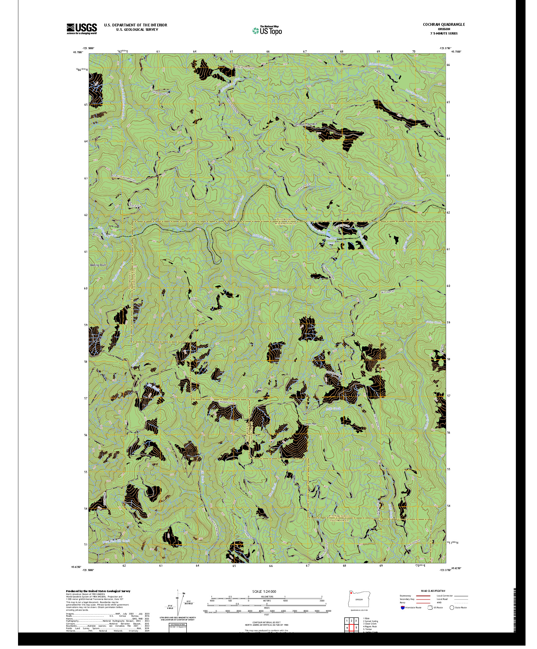 US TOPO 7.5-MINUTE MAP FOR COCHRAN, OR