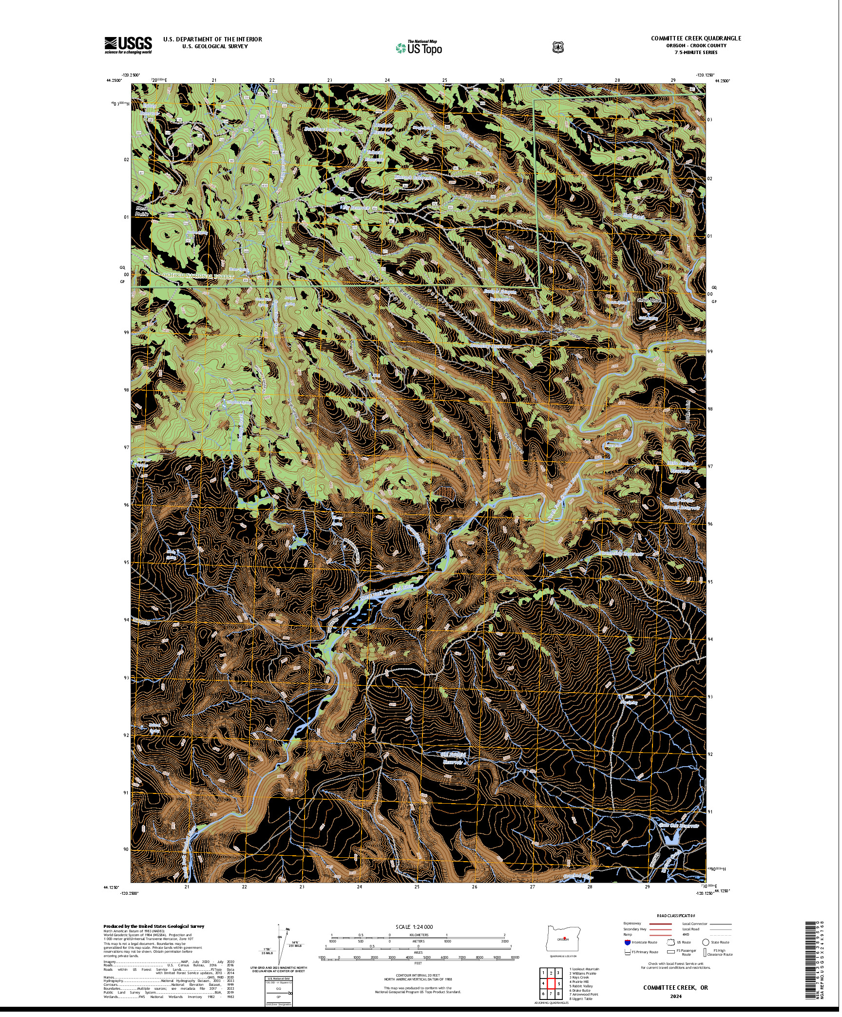 US TOPO 7.5-MINUTE MAP FOR COMMITTEE CREEK, OR