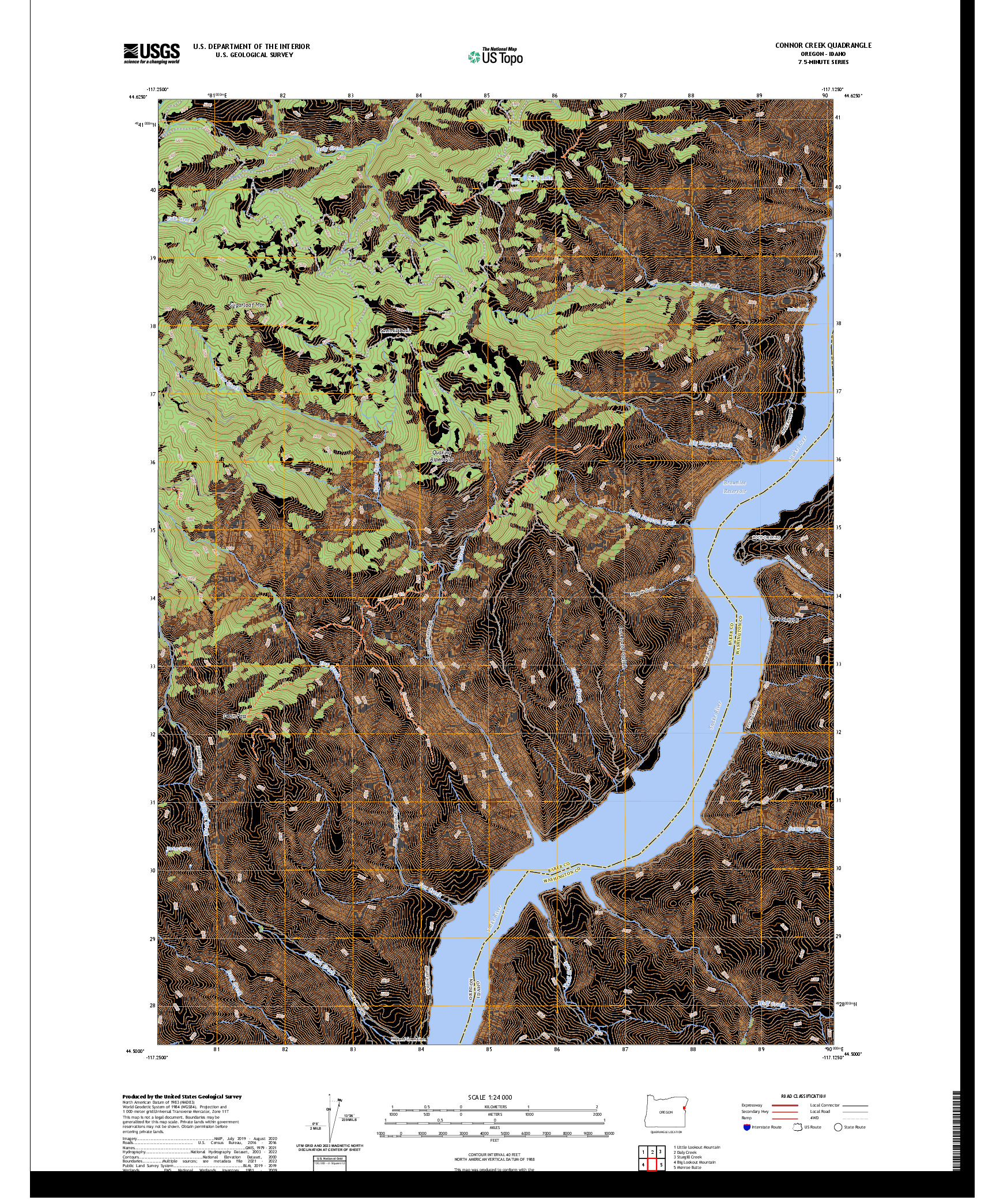 US TOPO 7.5-MINUTE MAP FOR CONNOR CREEK, OR,ID