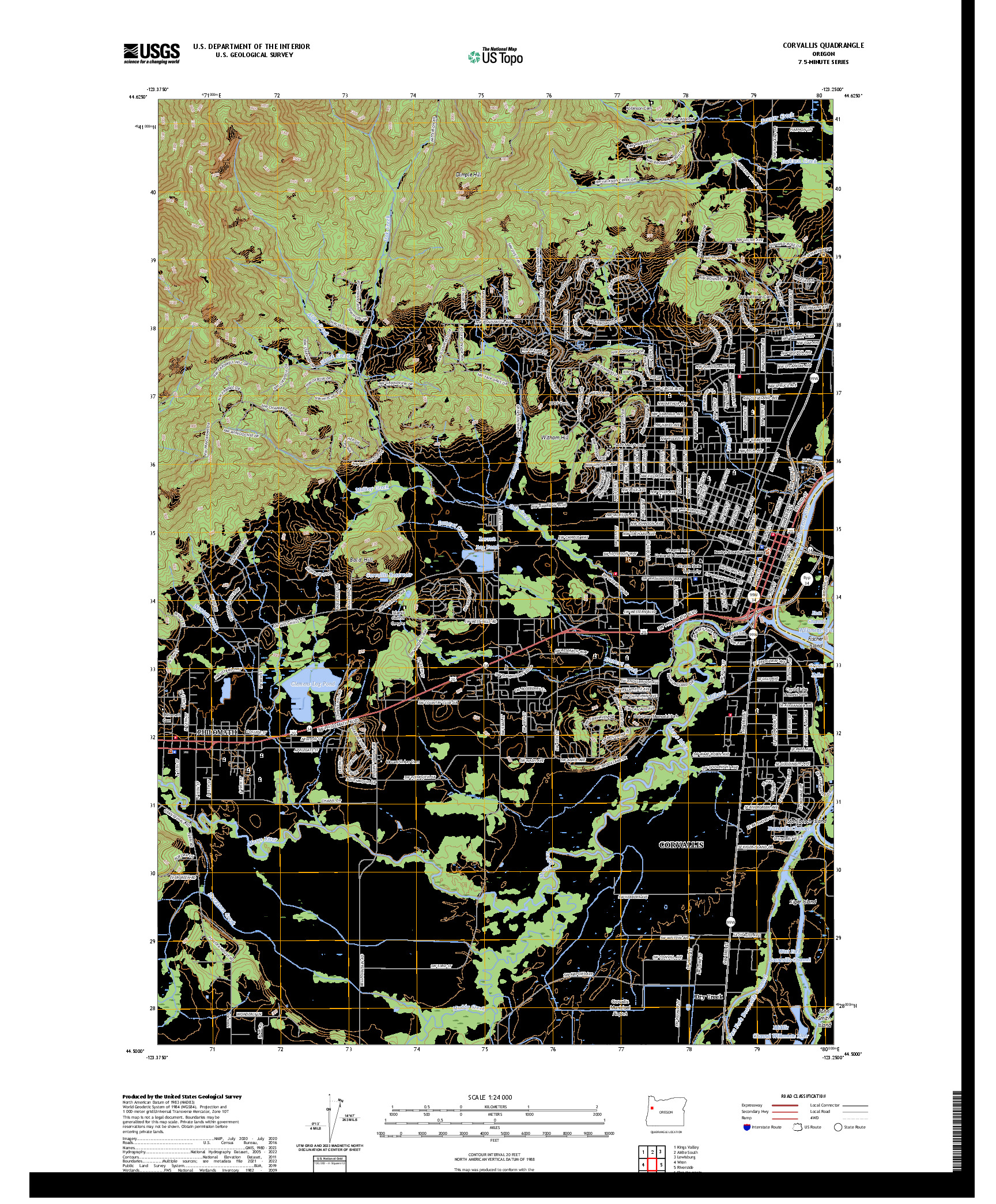US TOPO 7.5-MINUTE MAP FOR CORVALLIS, OR
