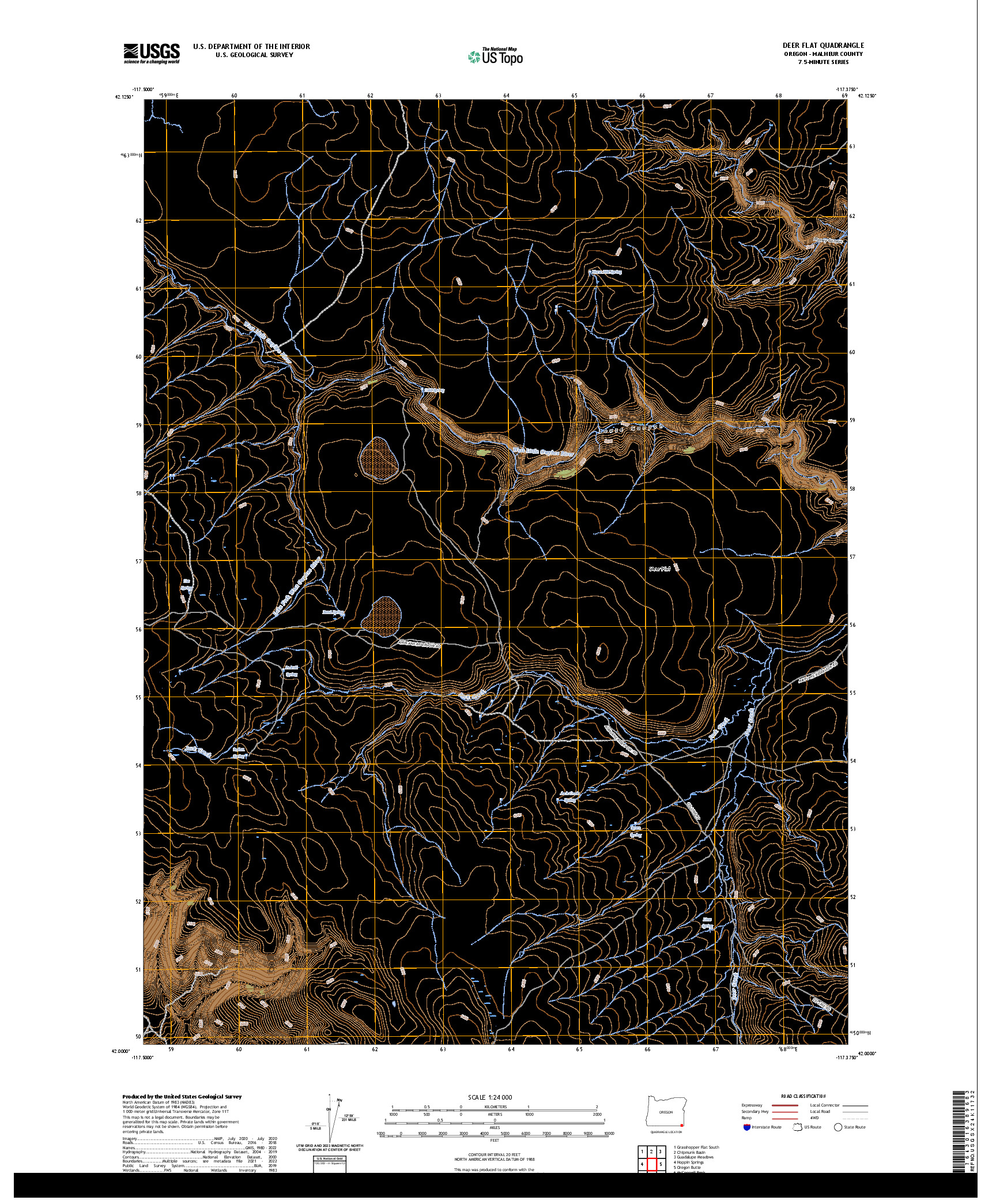 US TOPO 7.5-MINUTE MAP FOR DEER FLAT, OR