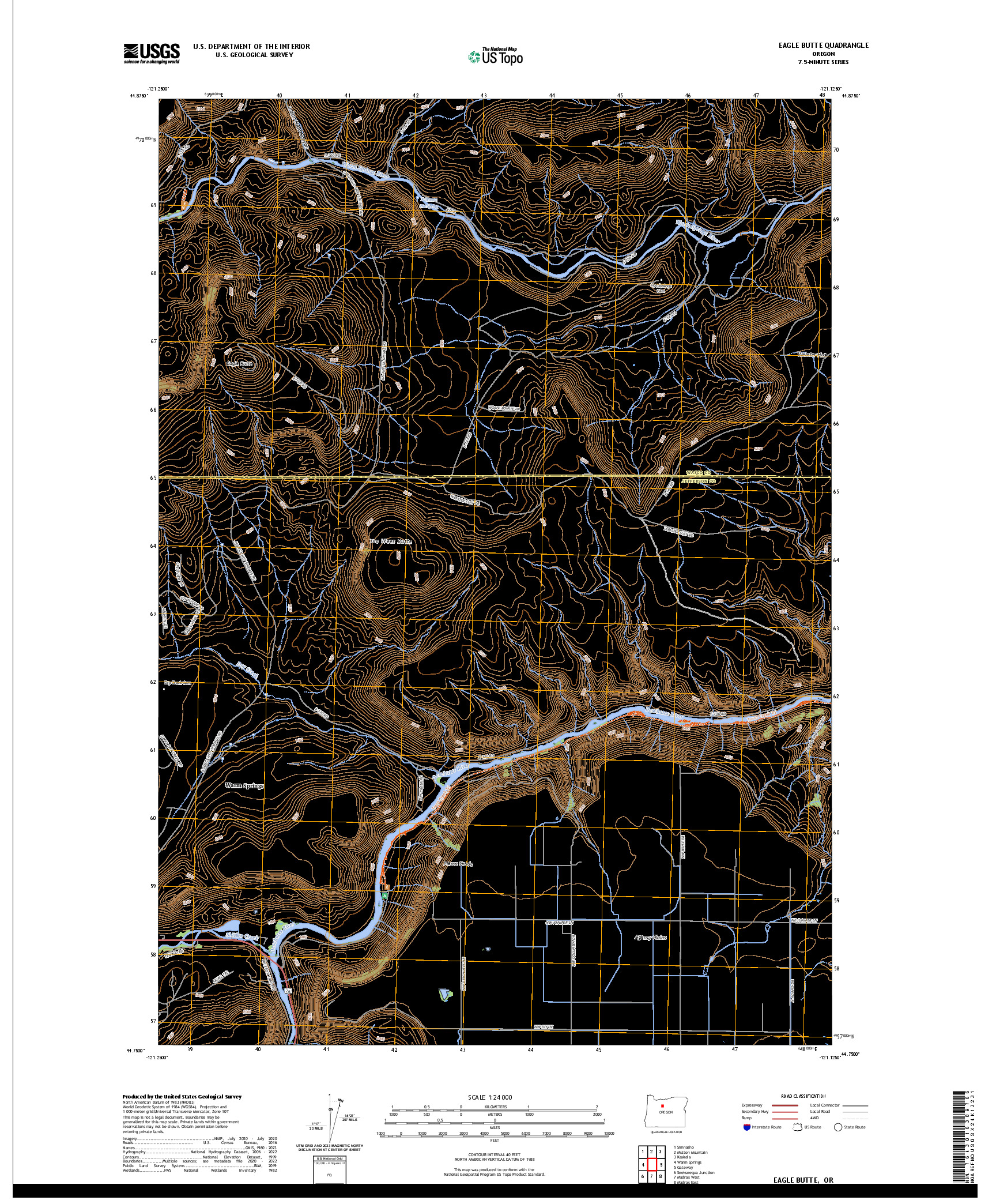 US TOPO 7.5-MINUTE MAP FOR EAGLE BUTTE, OR
