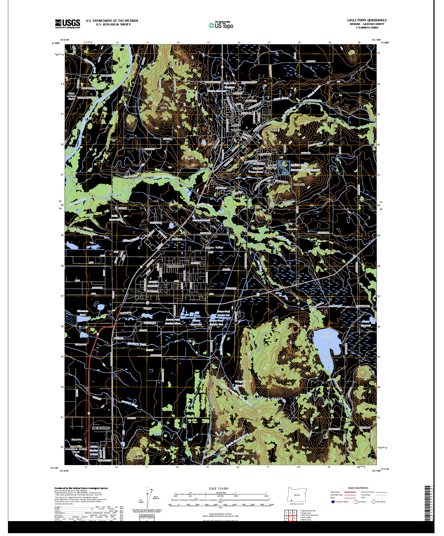 US TOPO 7.5-MINUTE MAP FOR EAGLE POINT, OR