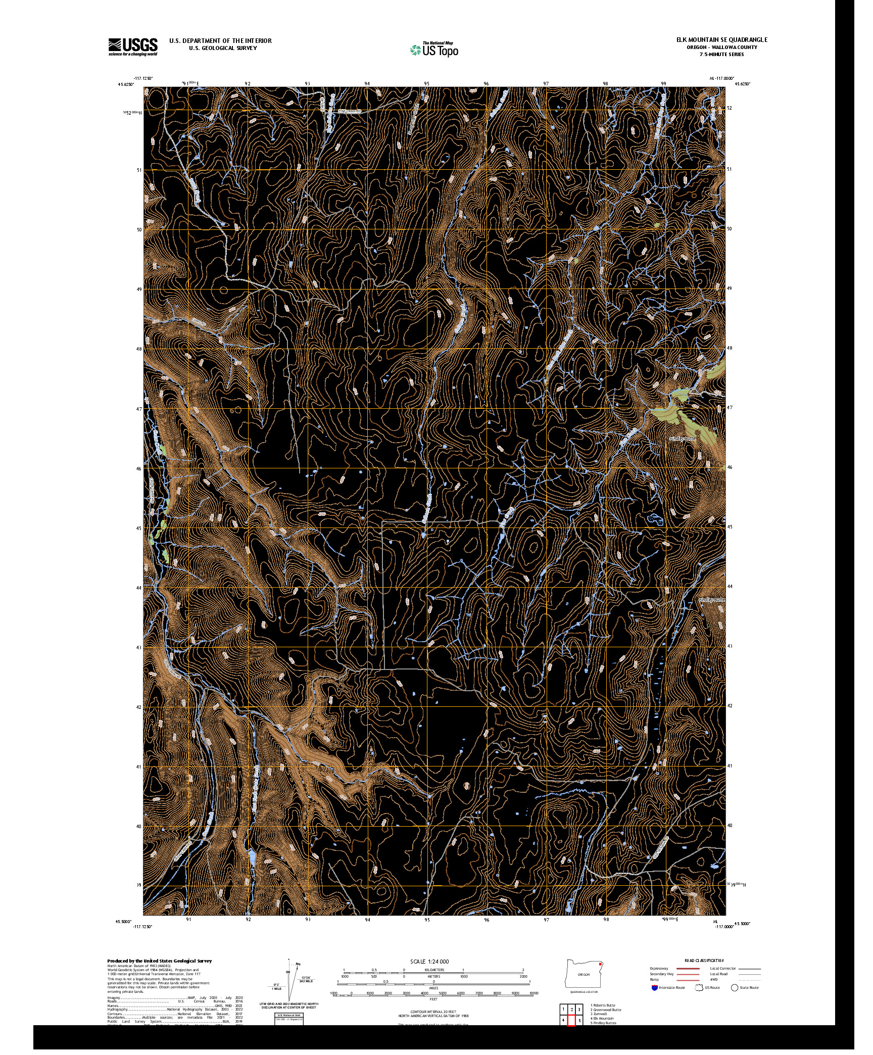 US TOPO 7.5-MINUTE MAP FOR ELK MOUNTAIN SE, OR