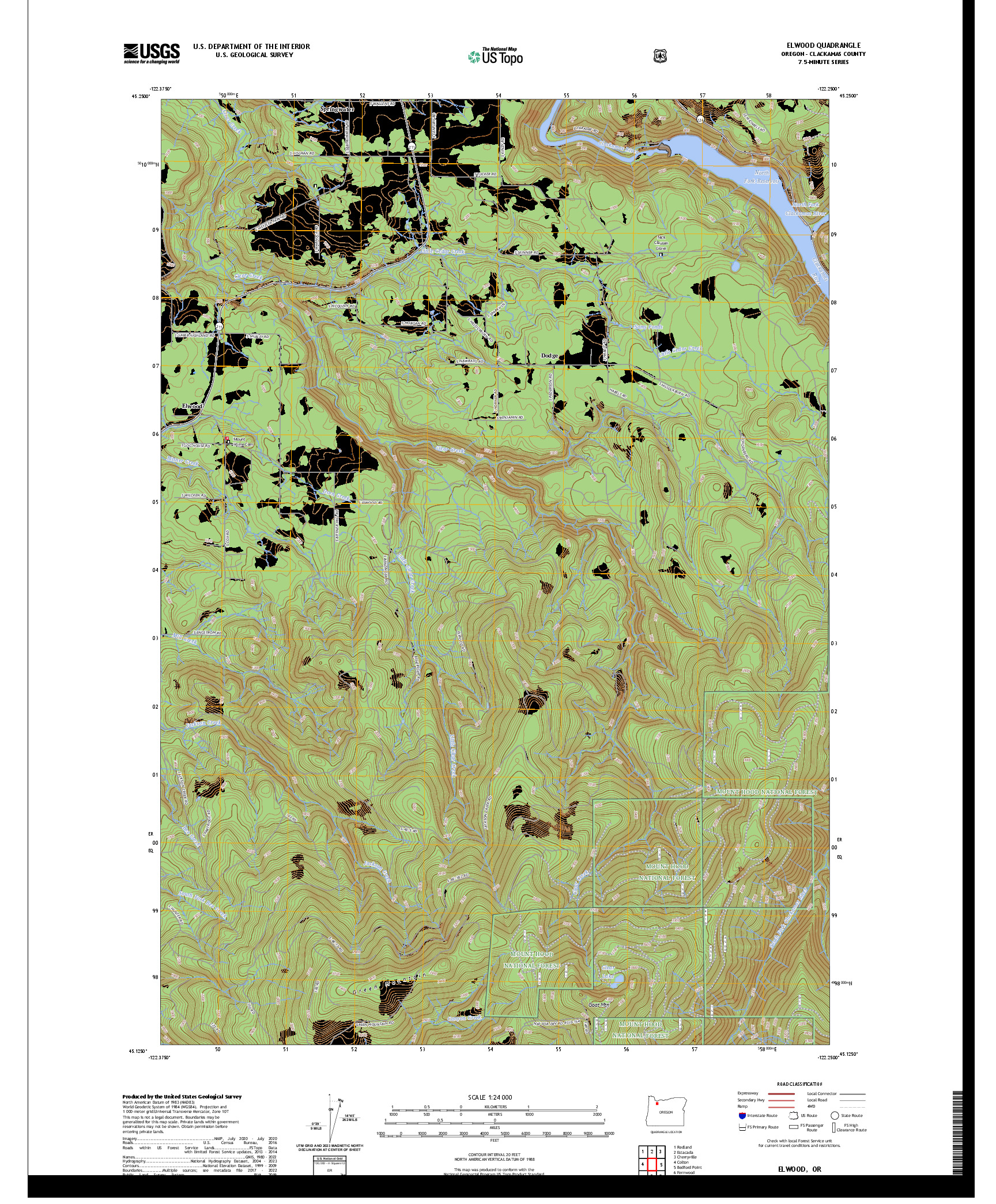 US TOPO 7.5-MINUTE MAP FOR ELWOOD, OR