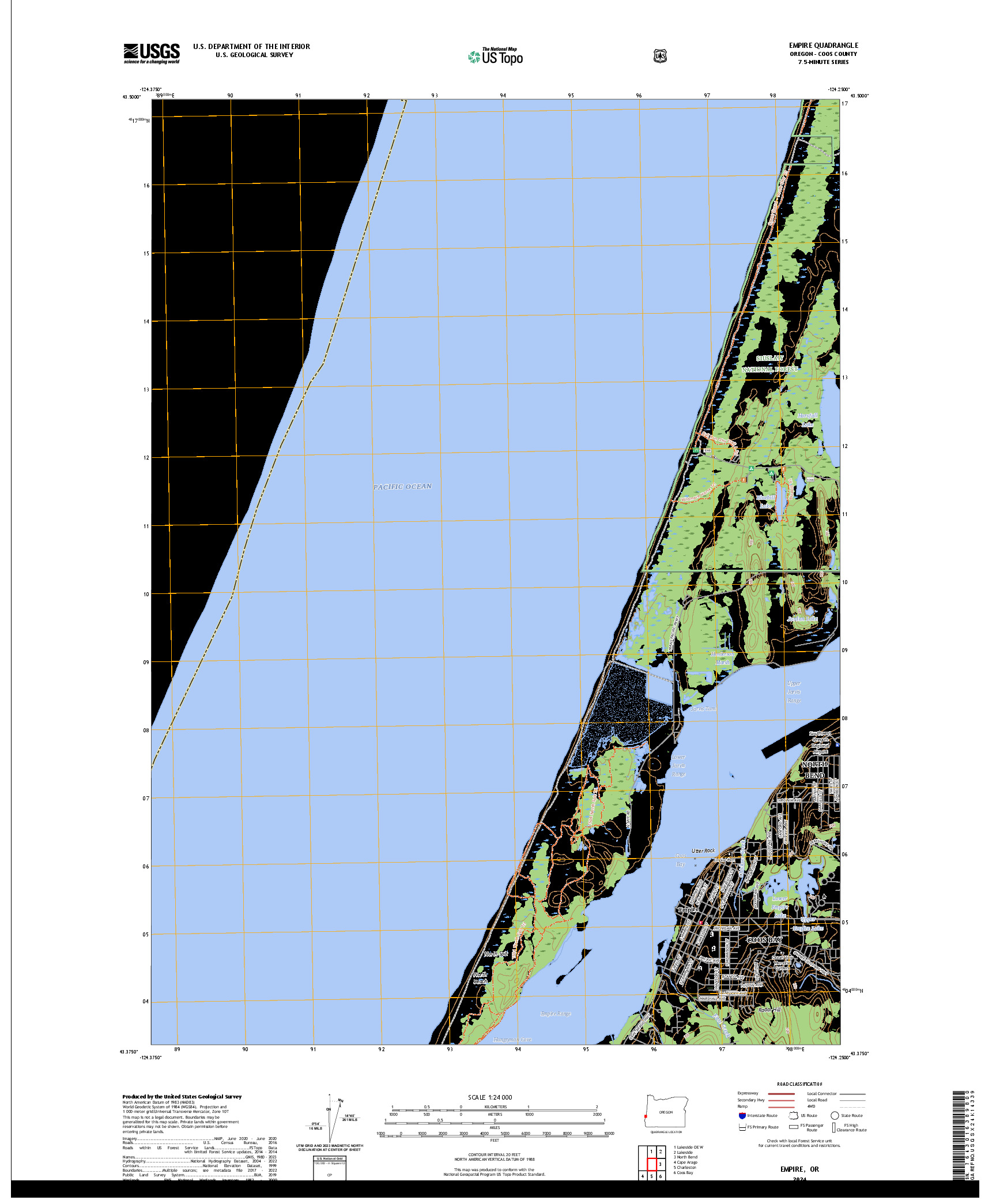 US TOPO 7.5-MINUTE MAP FOR EMPIRE, OR
