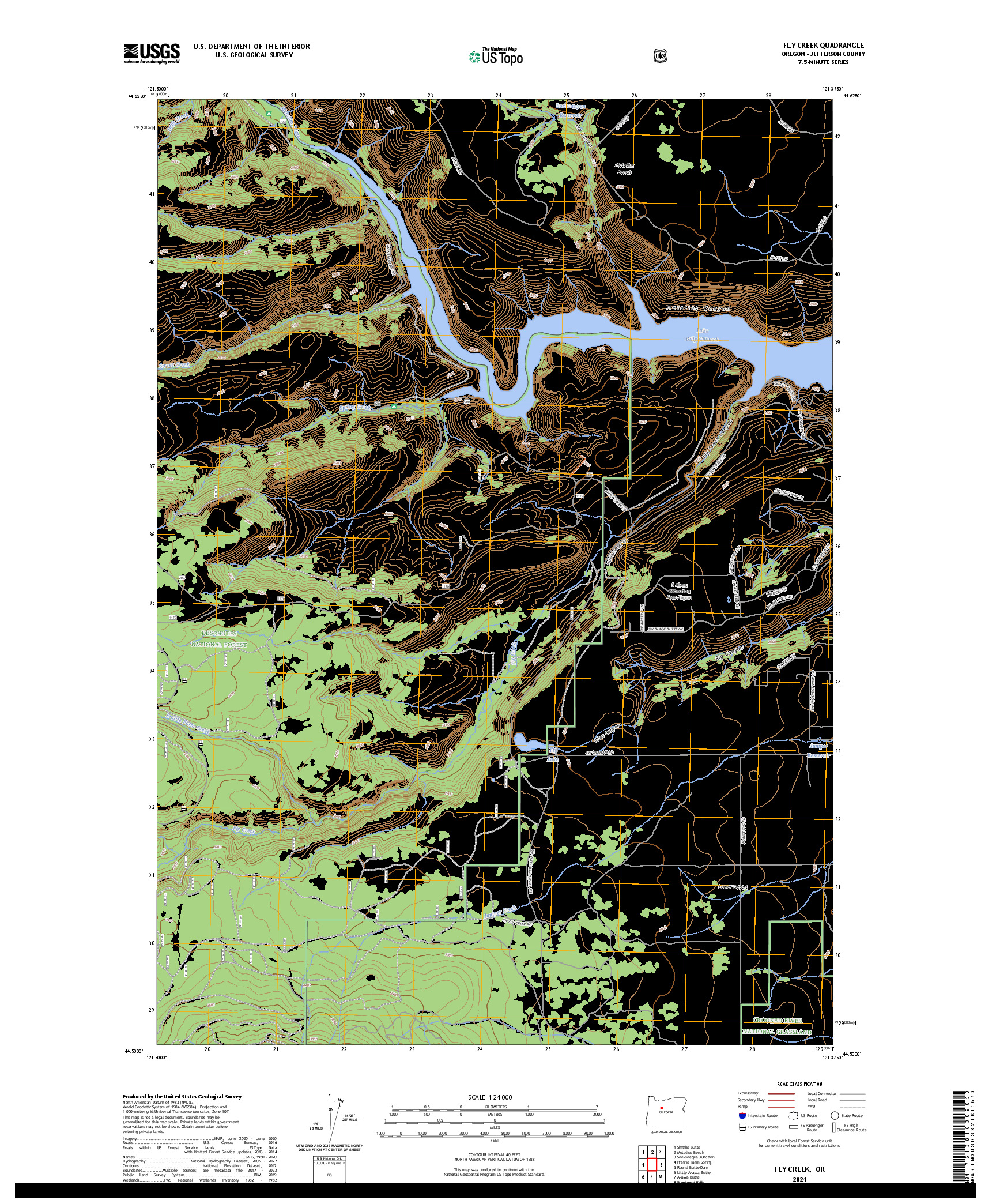 US TOPO 7.5-MINUTE MAP FOR FLY CREEK, OR