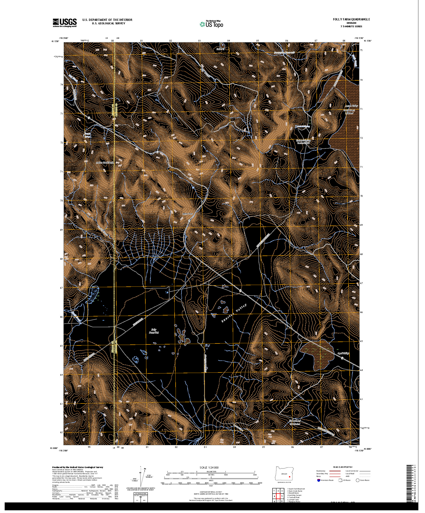 US TOPO 7.5-MINUTE MAP FOR FOLLY FARM, OR
