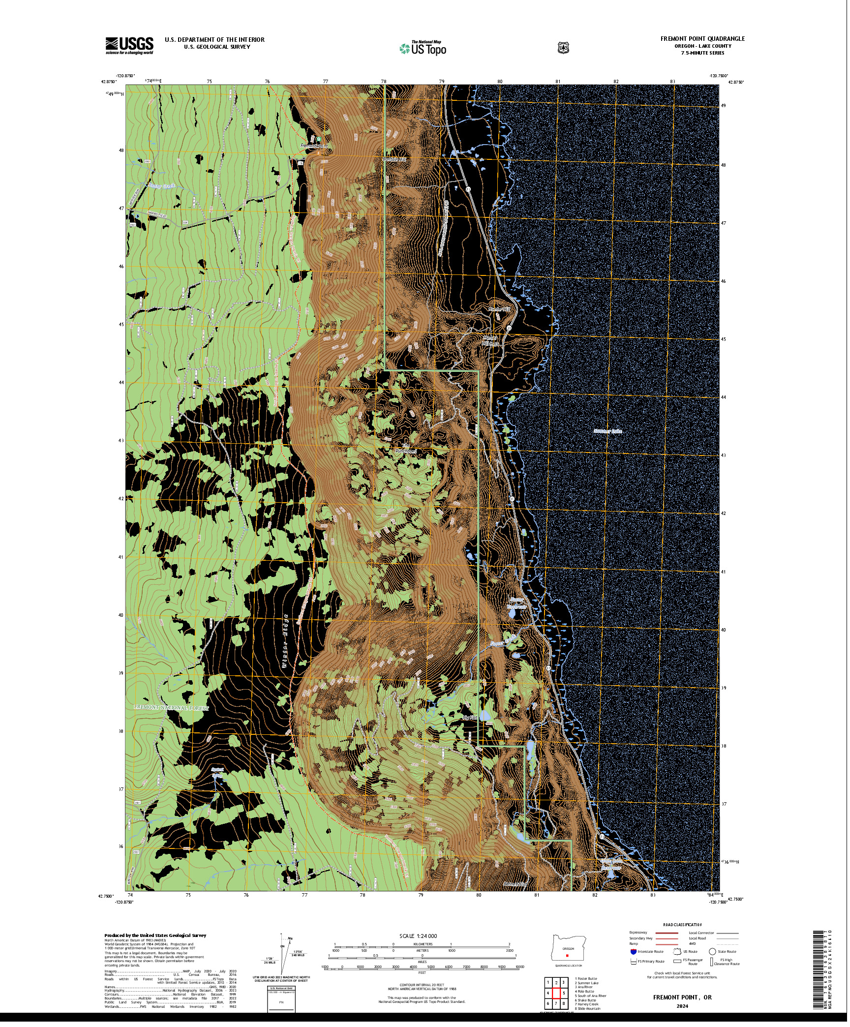US TOPO 7.5-MINUTE MAP FOR FREMONT POINT, OR
