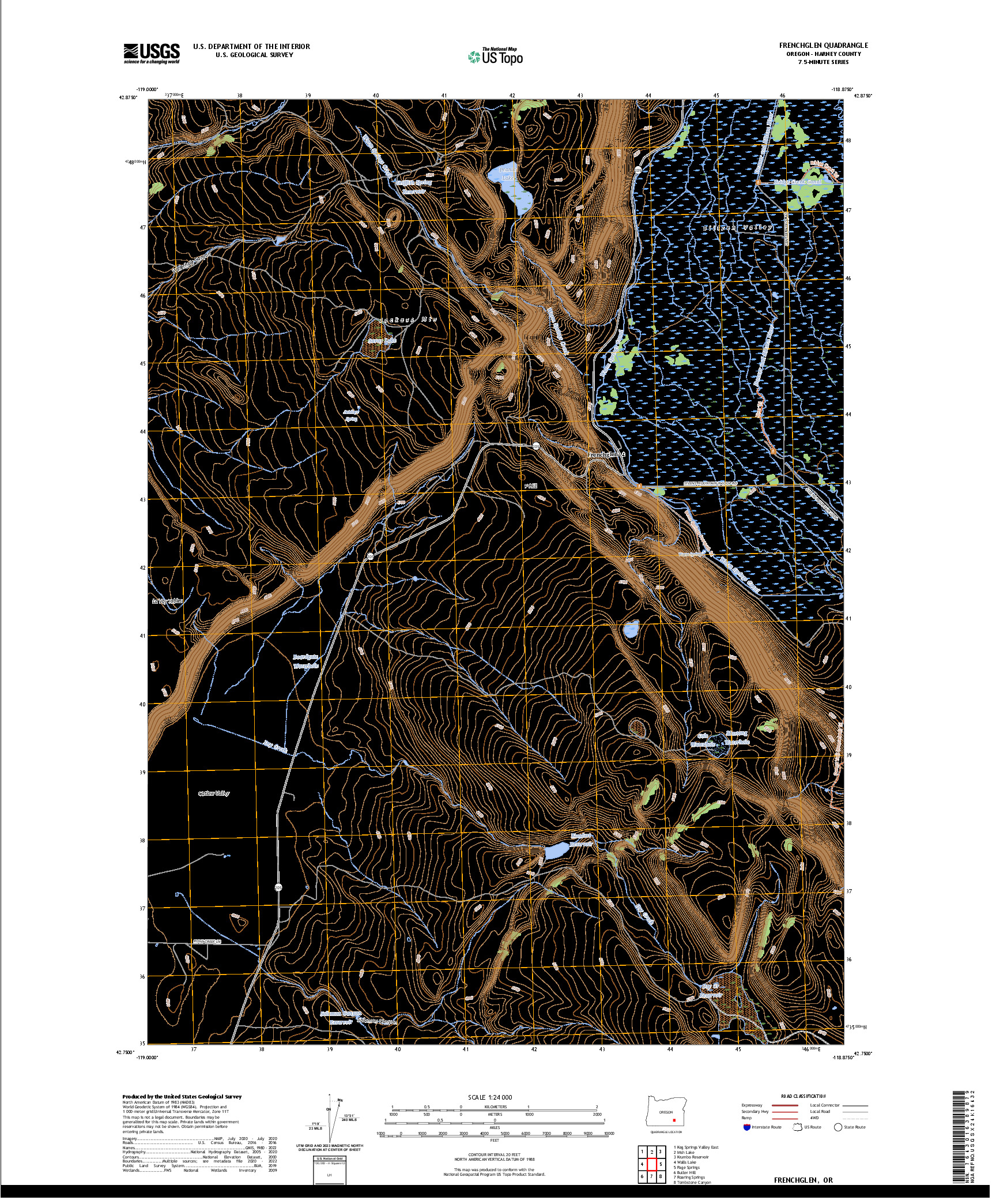 US TOPO 7.5-MINUTE MAP FOR FRENCHGLEN, OR
