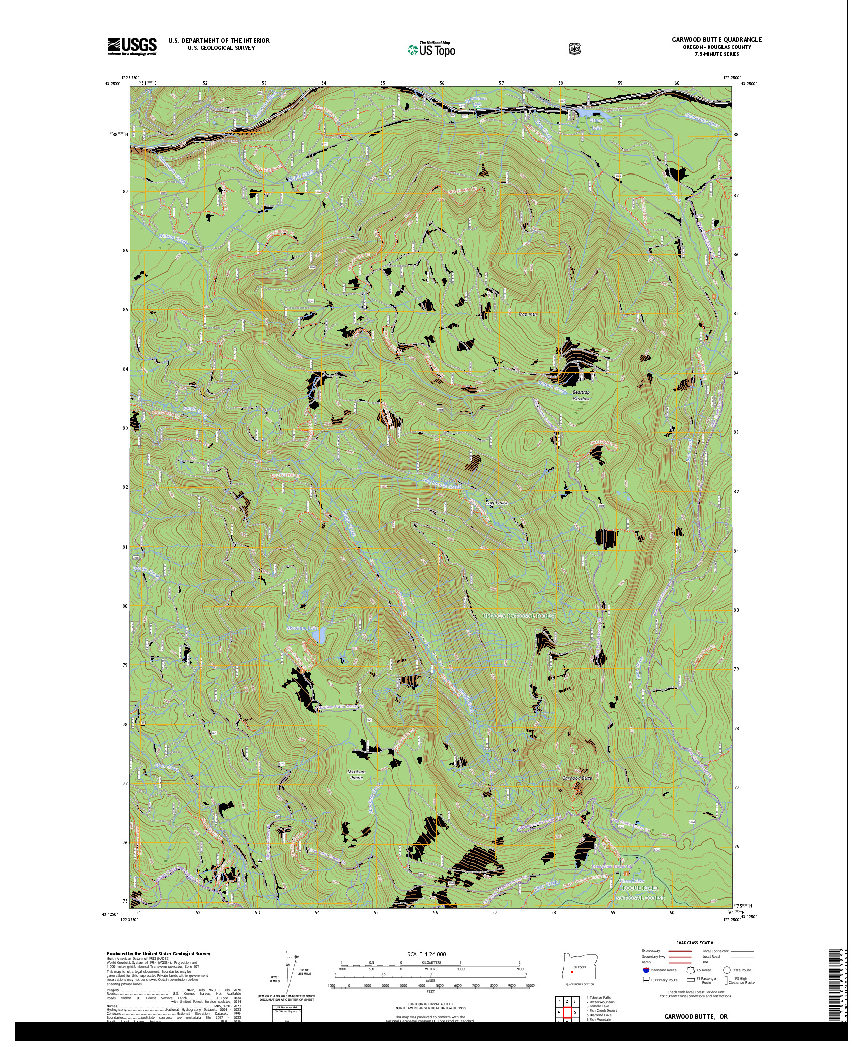 US TOPO 7.5-MINUTE MAP FOR GARWOOD BUTTE, OR